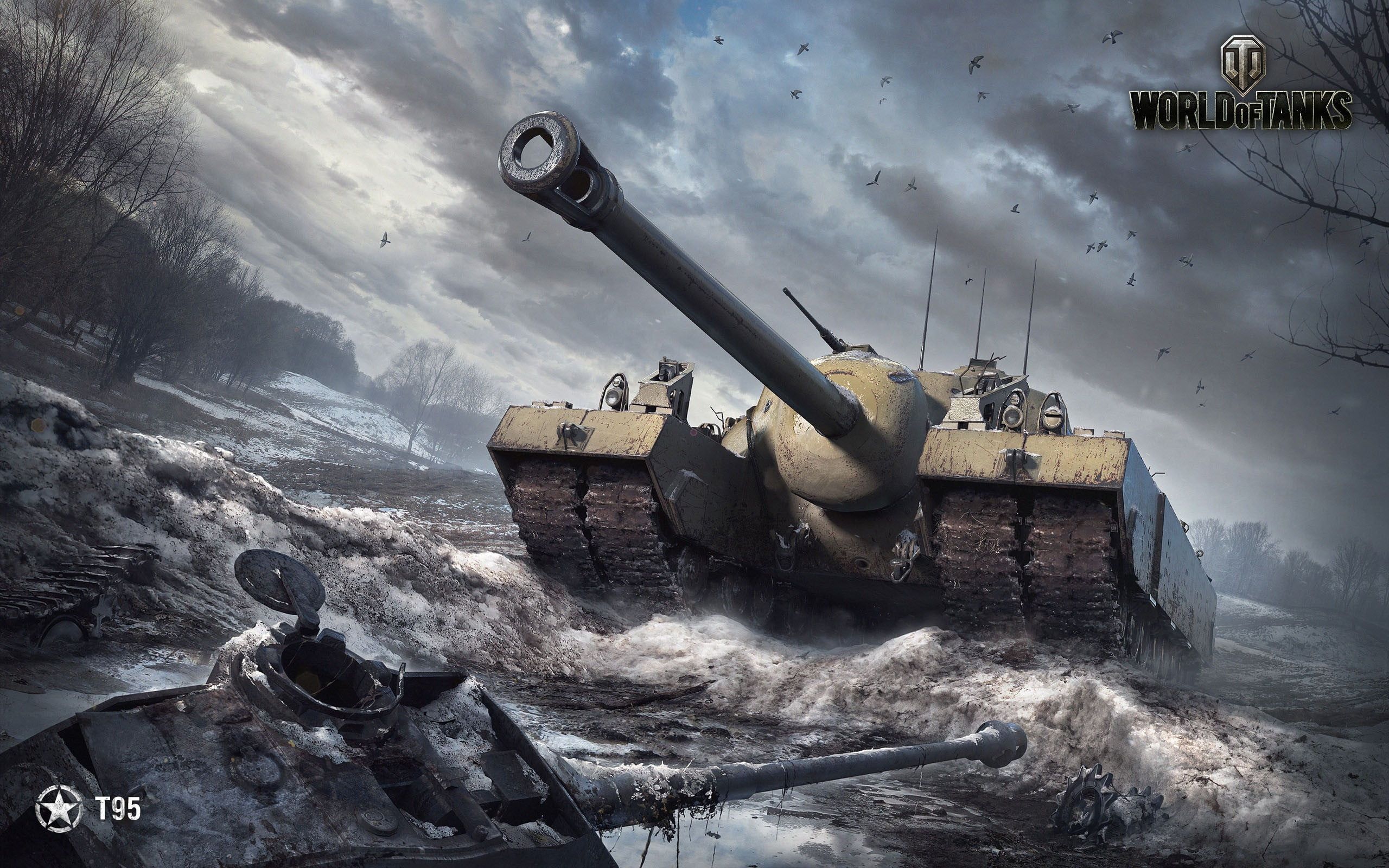 T95, World of Tanks, Jagdpanzer, Wasser, Sturm, 16:10, 2K-Hintergrundbild für den Desktop