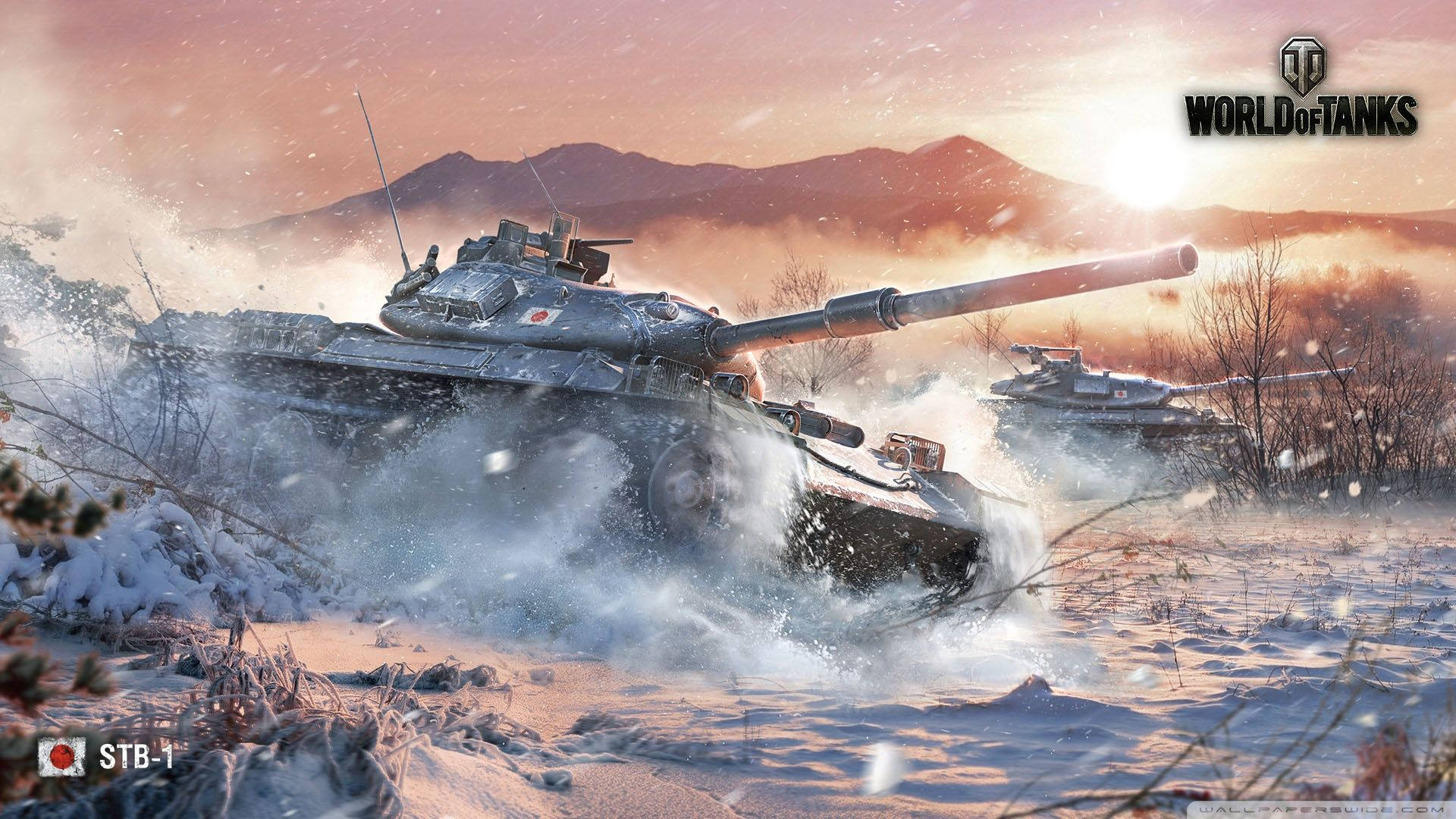 STB-1, World of Tanks, Schnee, Winter, Kampfpanzer, 16:9, Full-HD-Hintergrundbild für den Desktop