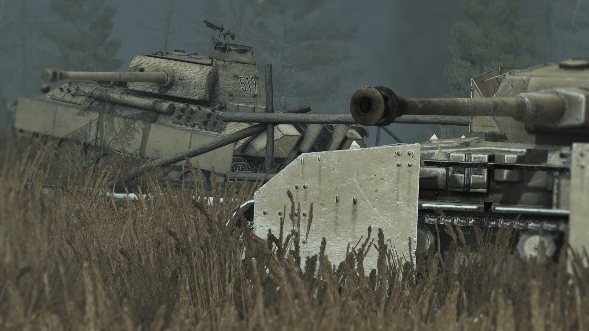 Panzer, Schürzen, Grasland, Zweiter Weltkrieg, Grau, Full HD 1080p, Desktop-Hintergrundbild
