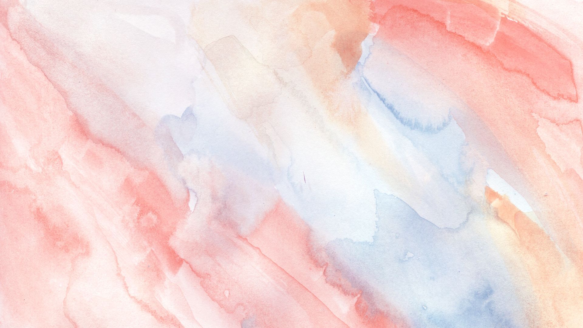 Aquarellmalerei, Abstrakt, Pastellfarben, Korallenrot, Hellblau, Pinselstriche, 1080p Wallpaper