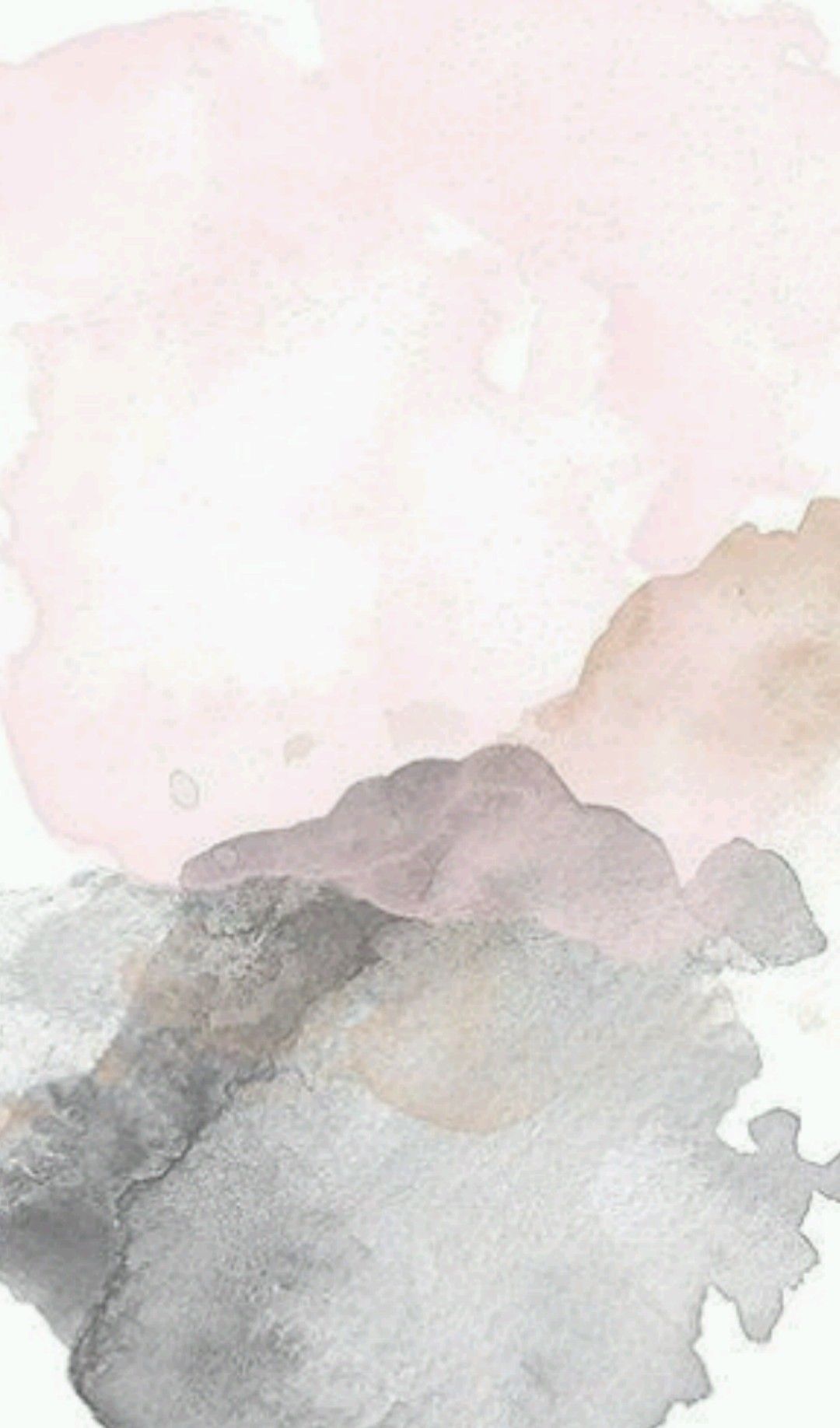 Aquarellflecken, Grau, Zartrosa, Abstrakt, Minimalistisch, Full HD, iPhone-Hintergrundbild