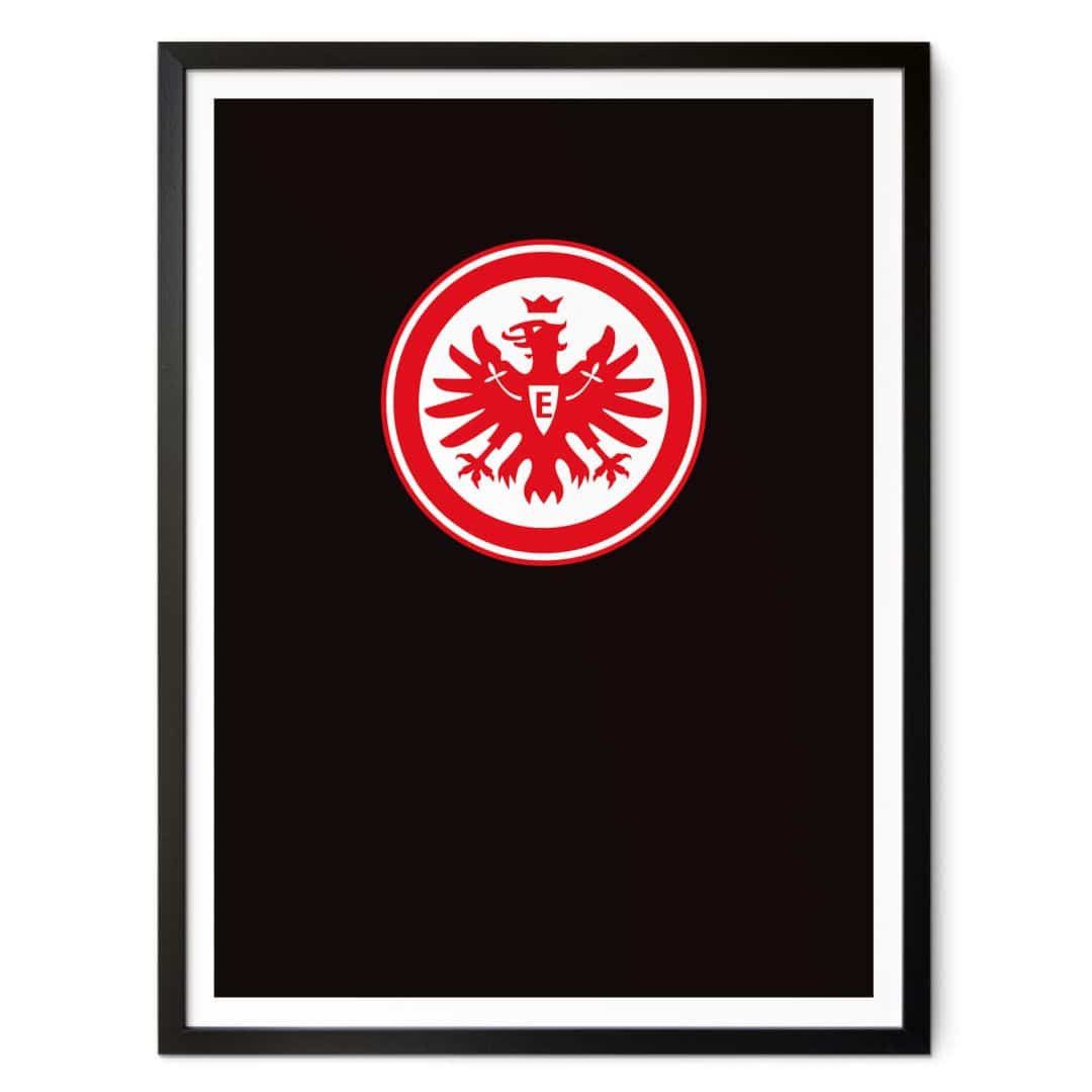 Eintracht Frankfurt, Vereinswappen, Schwarzer Rahmen, Minimalistisch, Rot-Weiß, iPad-Hintergrundbild
