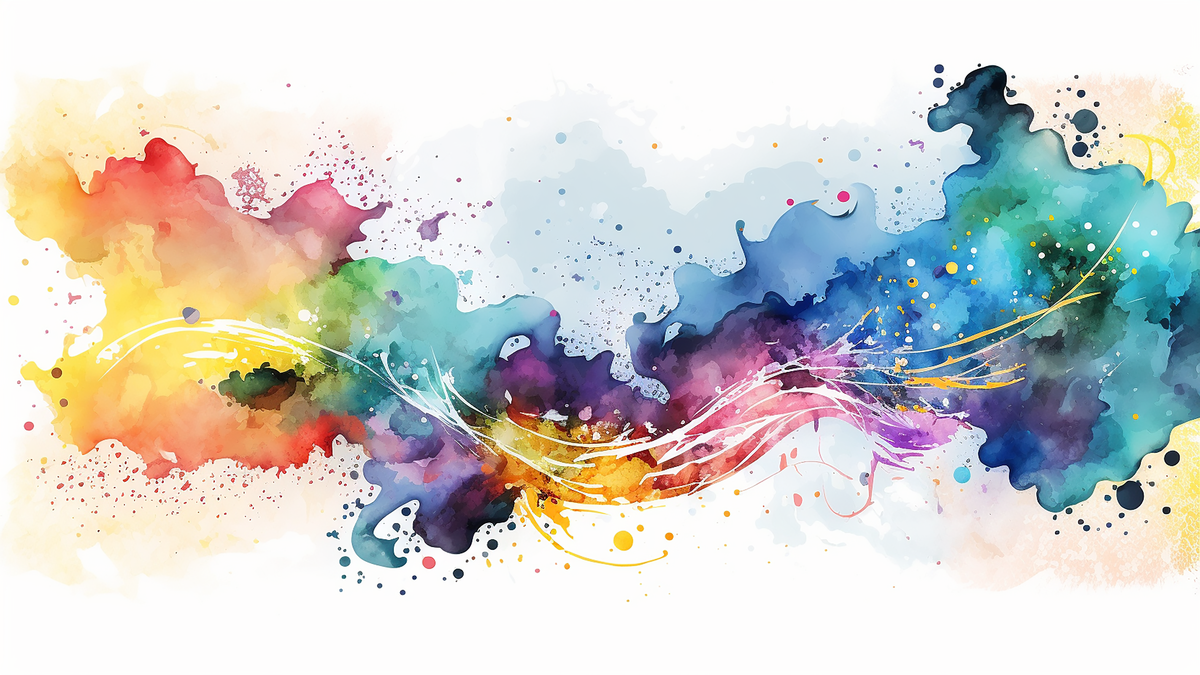 Farbspritzer, Regenbogenfarben, Aquarell, Abstrakt, Weißer Hintergrund, Wallpaper