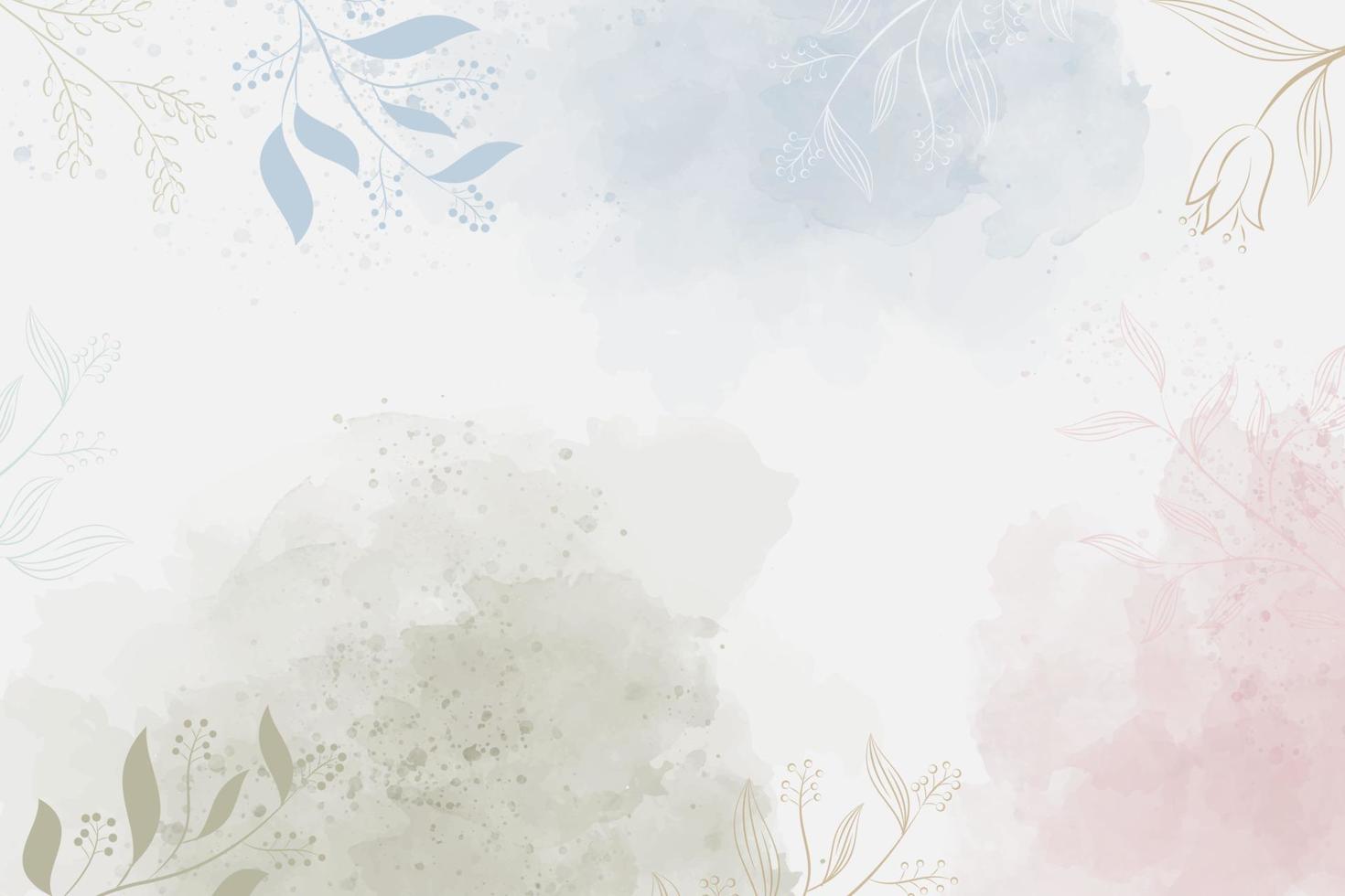 Aquarell, Zweige, Grau, Botanisch, Minimalistisch, Goldlinien, HD-Hintergrundbild für PC