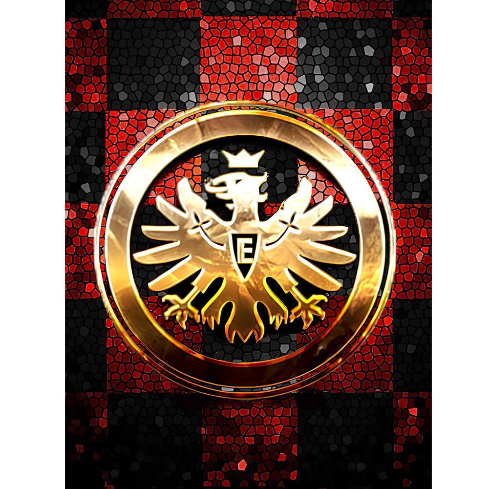 Eintracht Frankfurt, Goldenes Wappen, Mosaik, Rot-Schwarz, Adler, Hintergrundbild fürs iPad