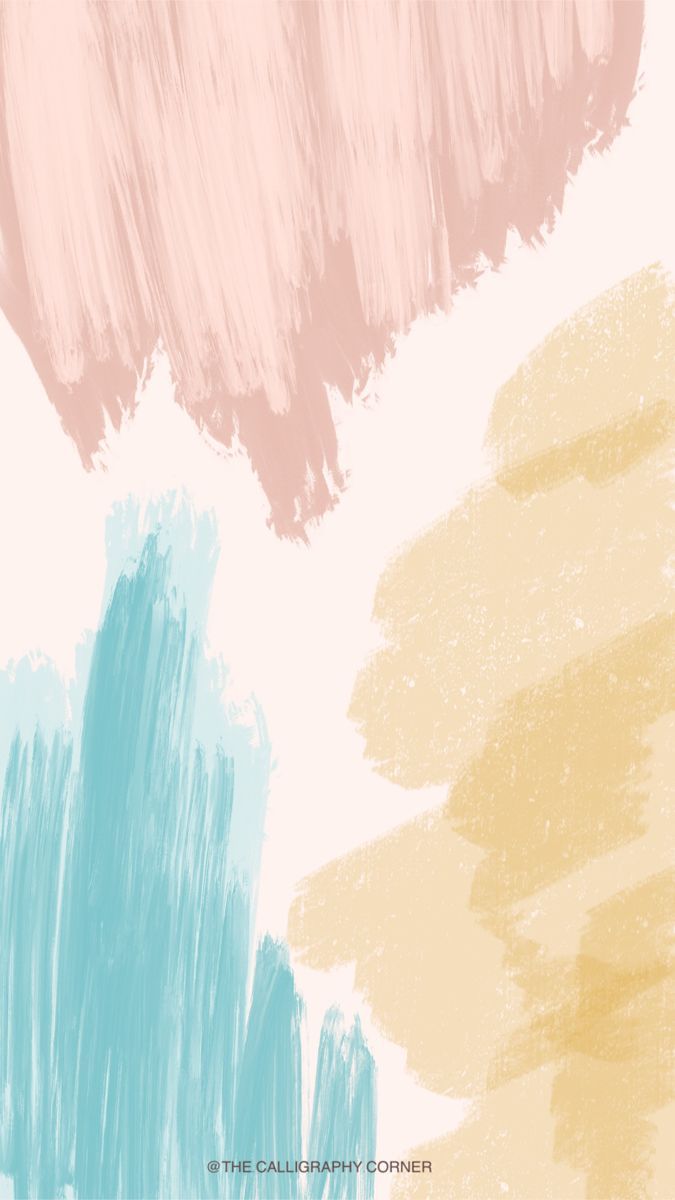 Pinselstriche, Pastellfarben, Türkis, Senfgelb, Rosa, Abstrakt, Android-Hintergrundbild