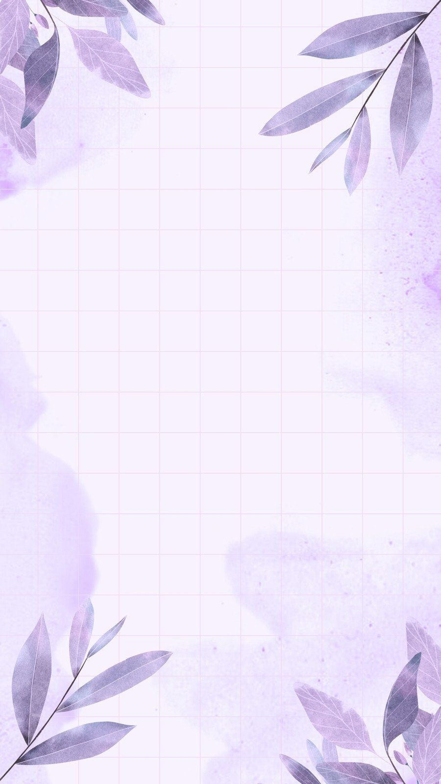 Lila Blätter, Aquarell, Lavendel, Botanischer Rahmen, Pastellfarben, HD, Handy-Hintergrundbild