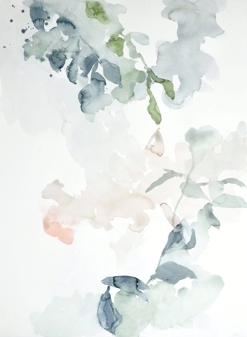 Eukalyptus, Blätter, Aquarell, Botanisch, Grau, Pastellfarben, HD, iPad-Hintergrundbild