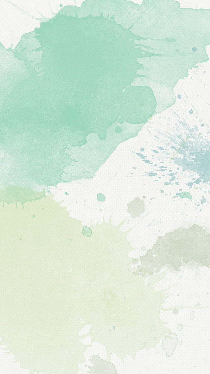 Aquarellflecken, Mintgrün, Farbspritzer, Pastellgrün, Minimalistisch, Sperrbildschirm fürs iPhone
