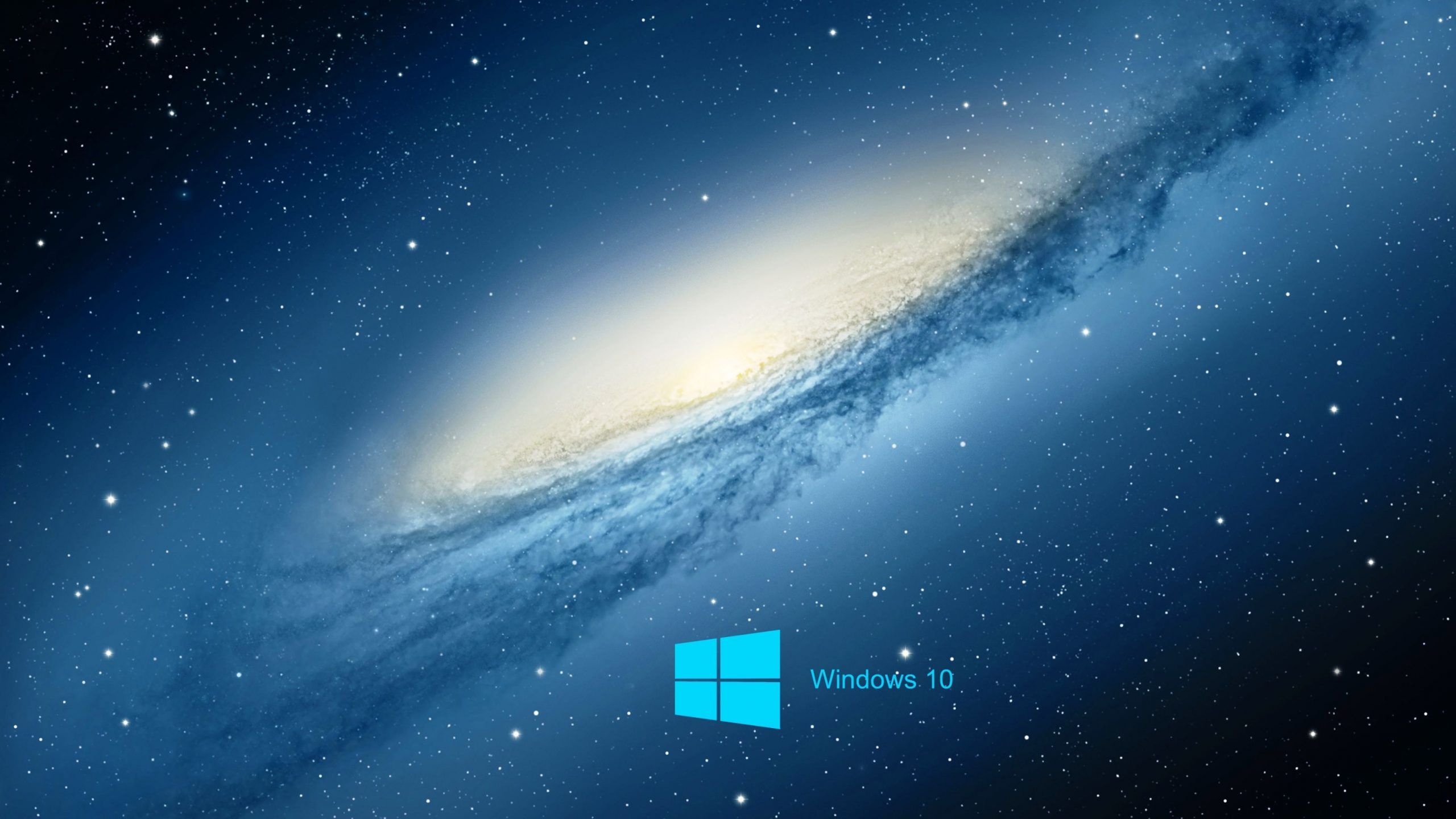 Windows 10, Galaxie, Weltraum, Sterne, Windows-Logo, 2560x1440, 2K-Hintergrundbild für PC