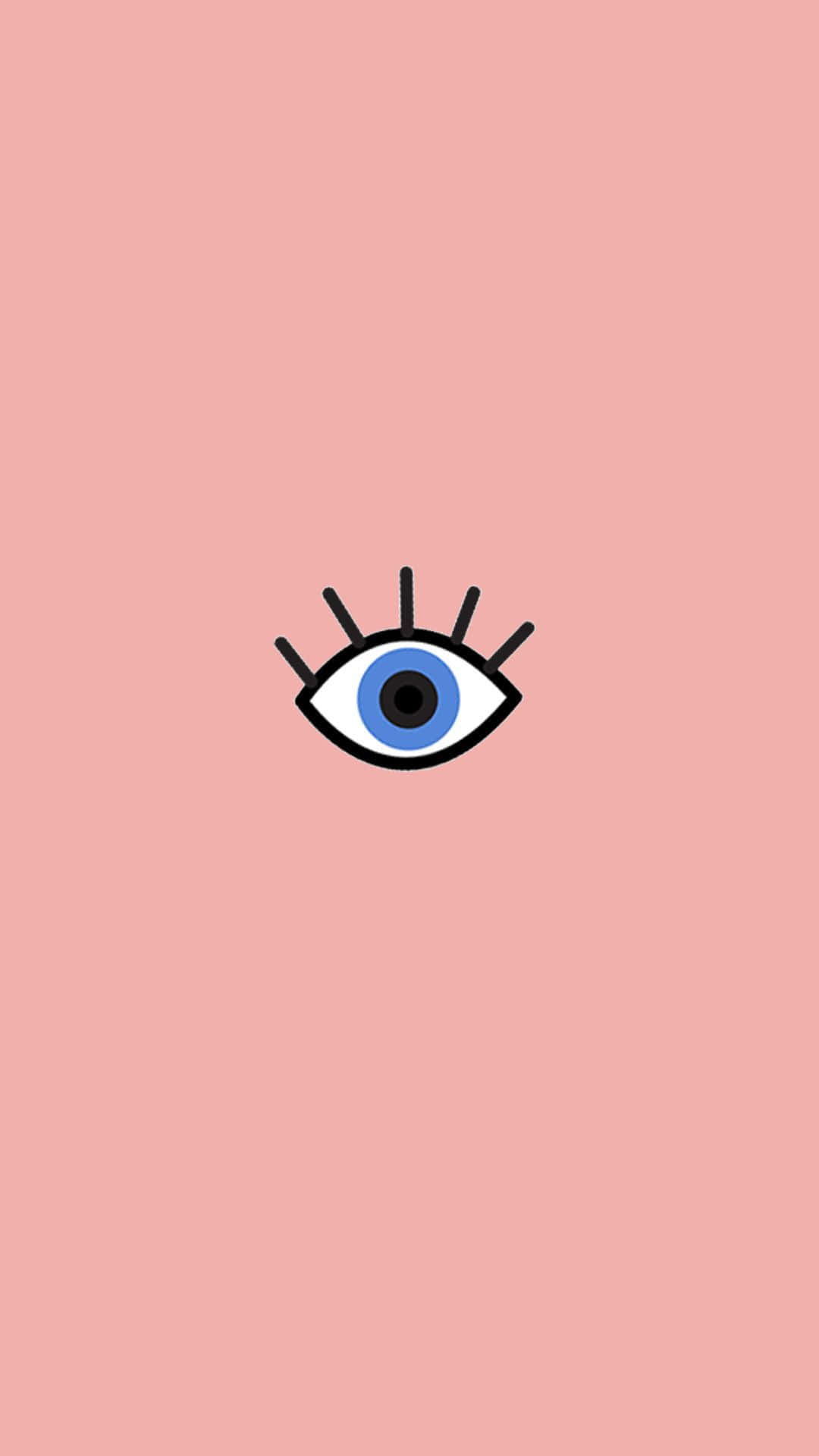 Auge, Minimalistisch, Rosa Hintergrund, Full HD, Sperrbildschirm fürs iPhone