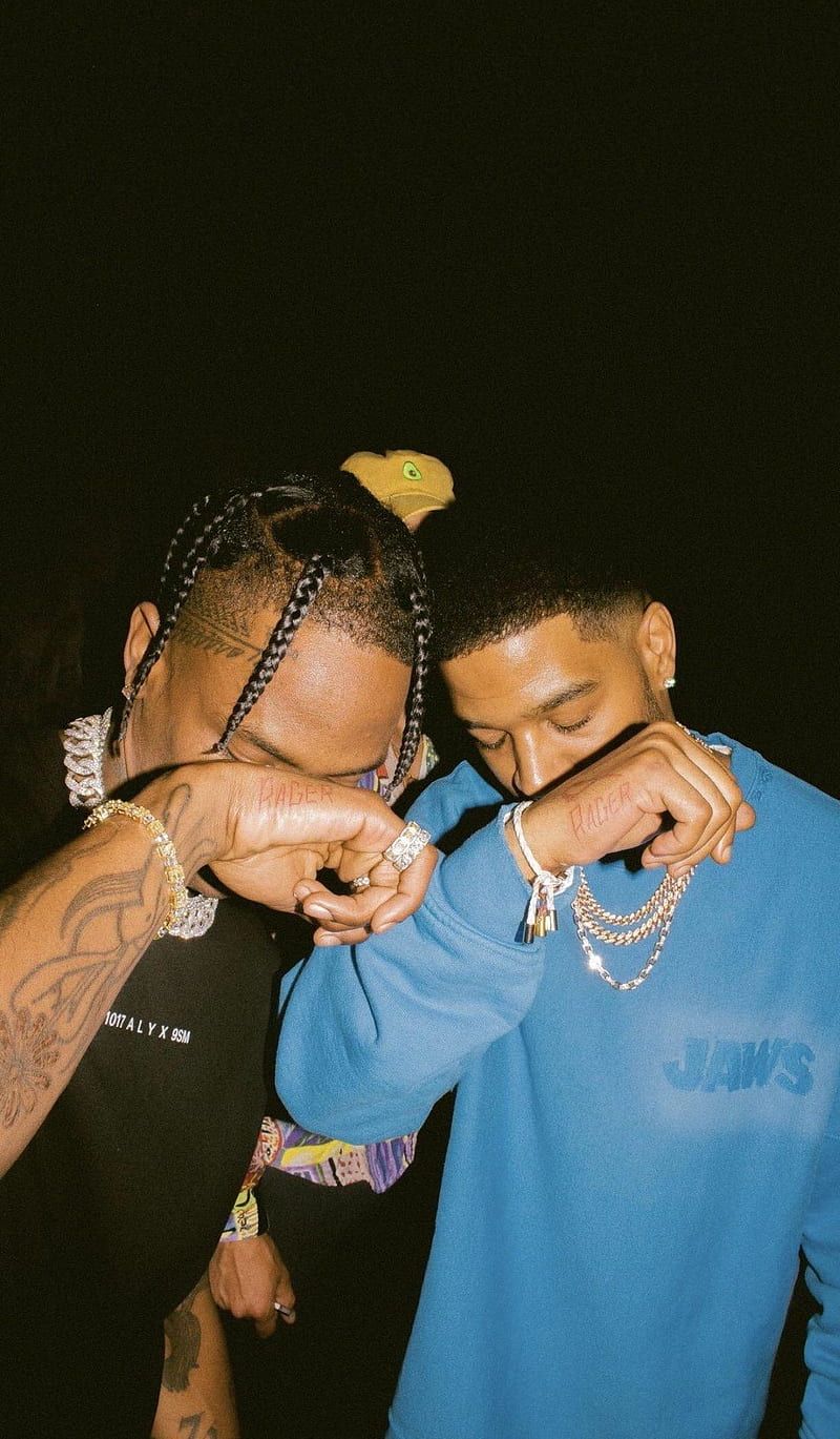 Travis Scott, Freunde, Goldketten, Blitzlicht, Nacht, HD, Sperrbildschirm fürs iPhone