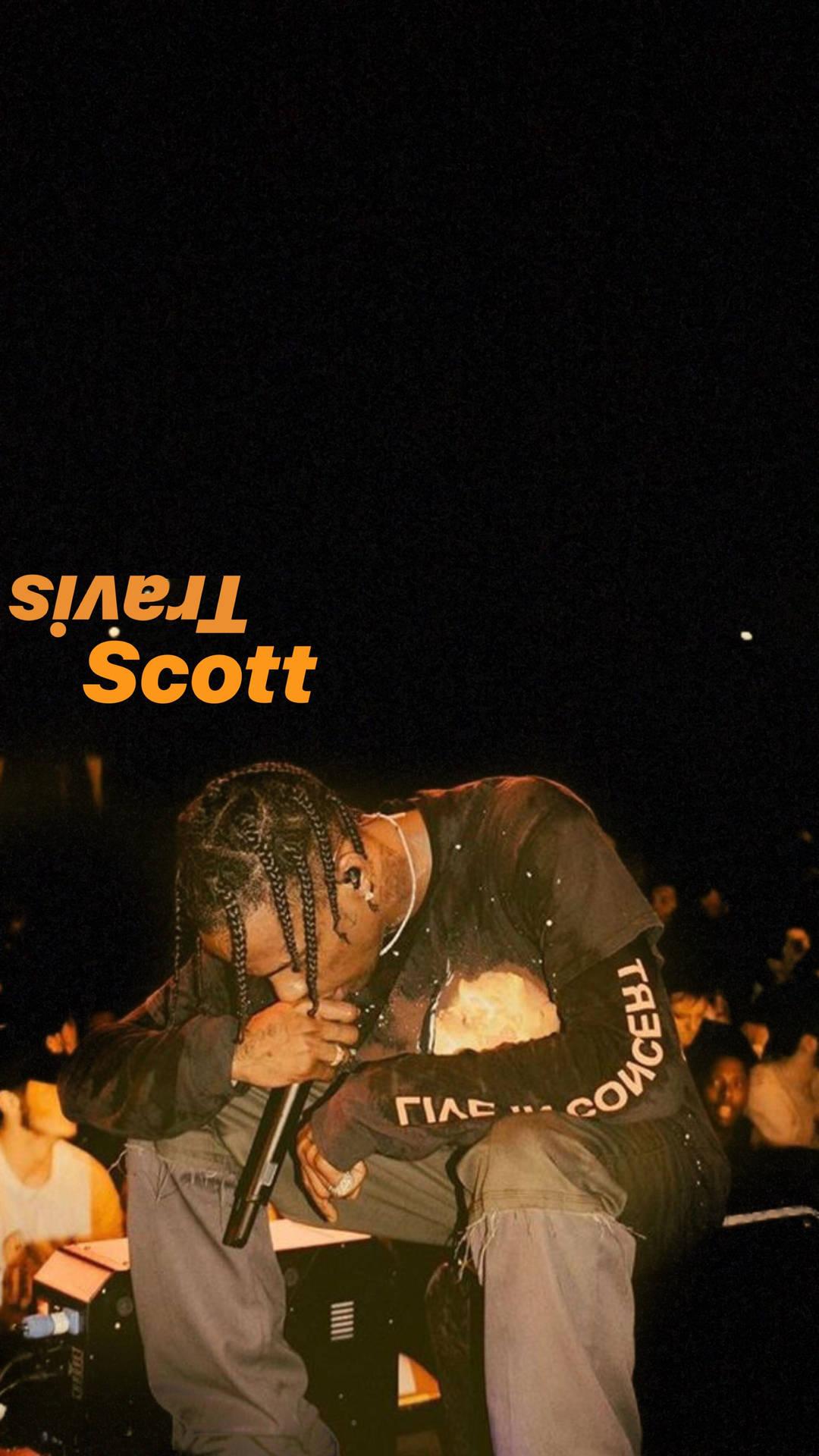 Travis Scott, Schriftzug, Konzert, Nacht, Full HD, Handy-Hintergrund im Hochformat