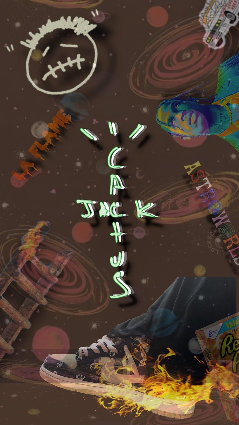 Travis Scott, Cactus Jack, Logo, Sneaker, Psychedelisch, HD, iPhone-Hintergrundbild