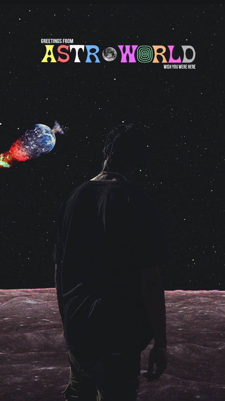 Travis Scott, Astroworld, Mond, Weltraum, Silhouette, HD, Hintergrundbild fürs Handy