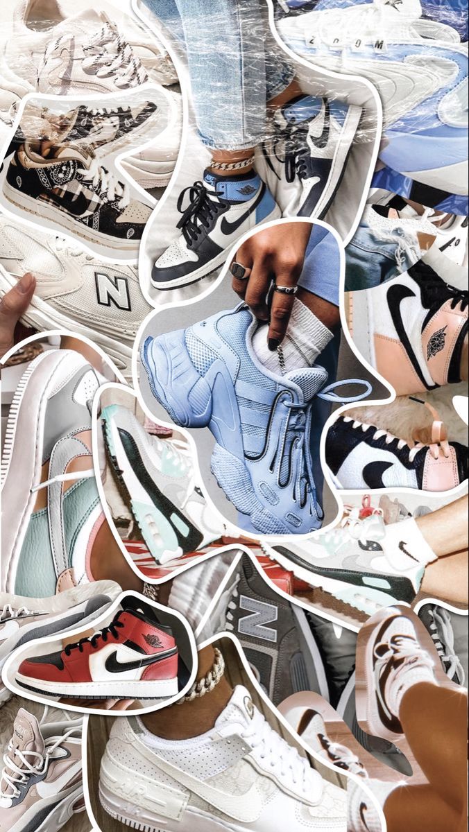 Nike, Collage, Sneaker, Air Jordan, Hintergrundbild für iPhone und Android