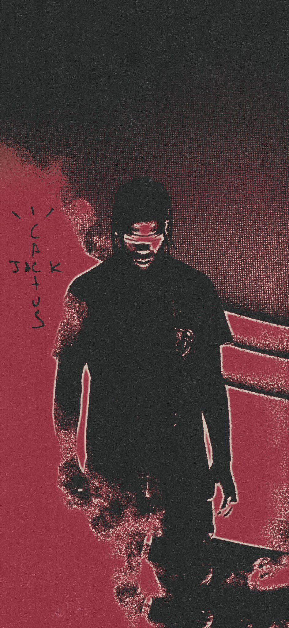 Travis Scott, Silhouette, Roter Hintergrund, Dunkel, HD, Sperrbildschirm fürs iPhone
