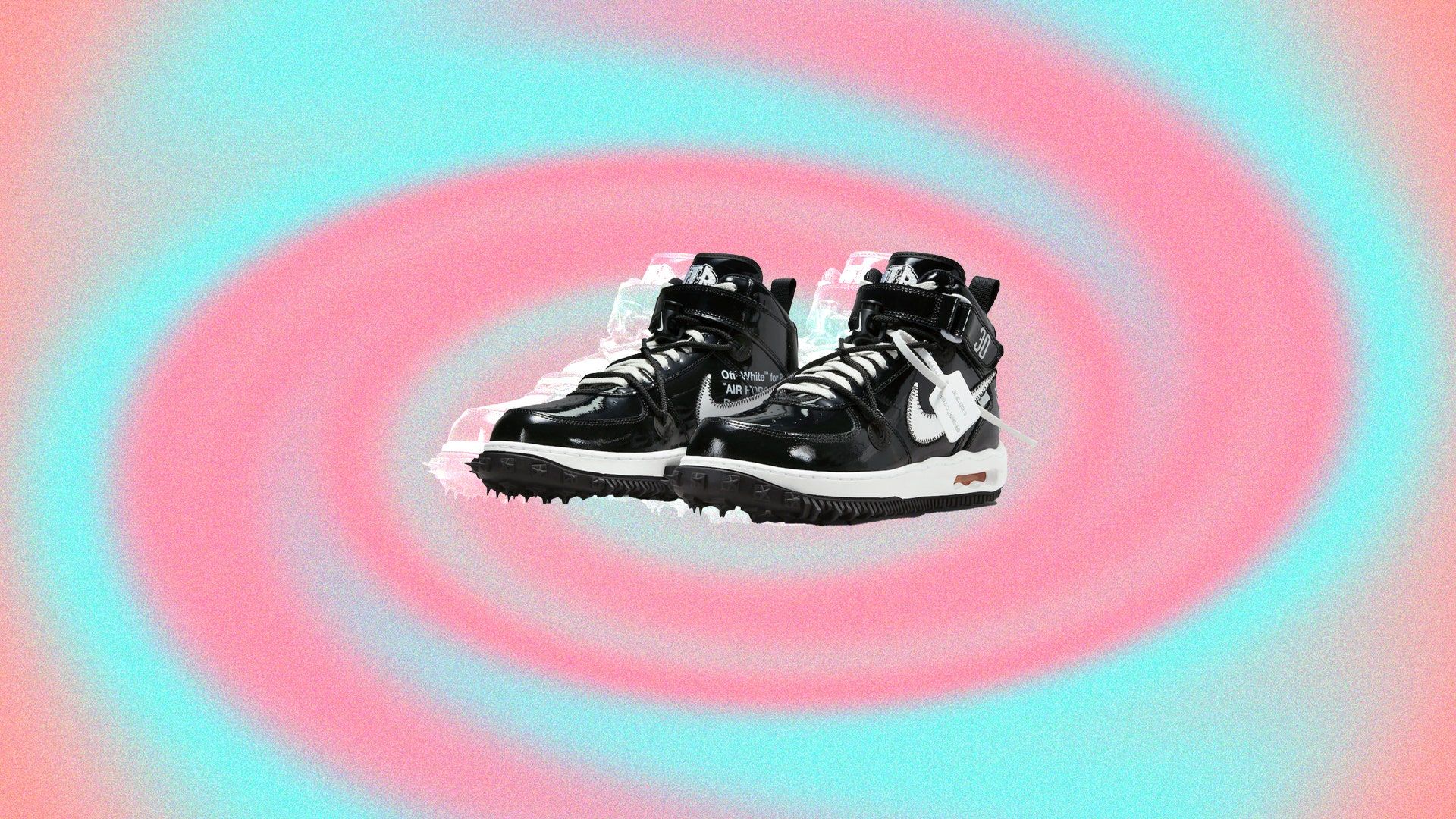 Nike Air Force 1 High, Lackleder, Schwarz, Strudel, Pink, 1920x1080, PC-Hintergrundbild