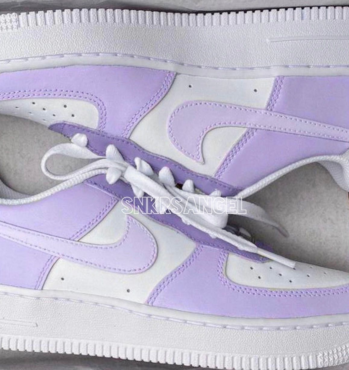 Nike Air Force 1, Custom-Design, Flieder, Nahaufnahme, Hintergrundbild für iPad und Tablet