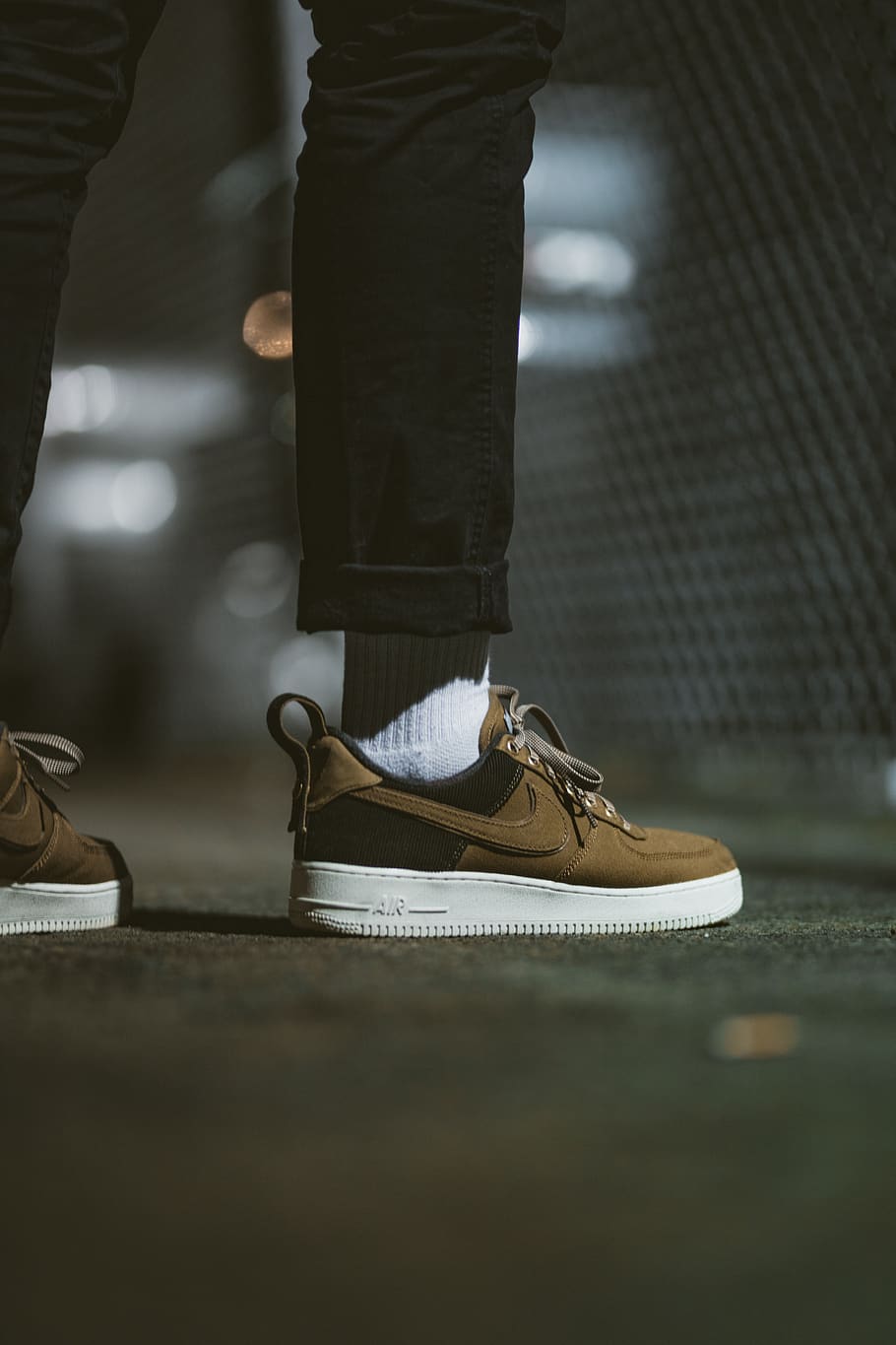 Nike Air Force 1, Braun, Streetwear, Dunkel, HD, Sperrbildschirm fürs iPhone