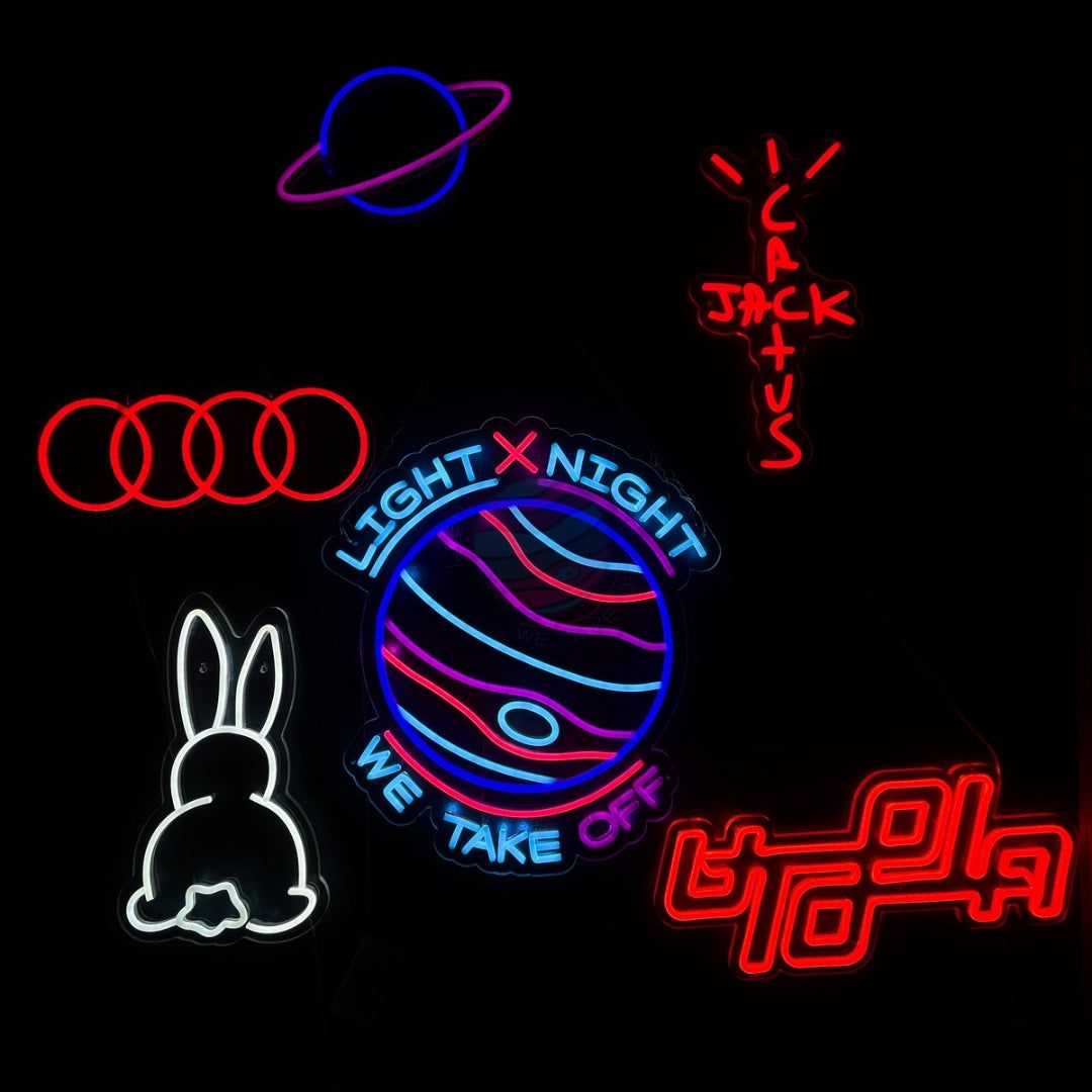 Travis Scott, Cactus Jack, Utopia, Neonlicht, Audi, Planet, Hase, Hintergrundbild fürs iPad