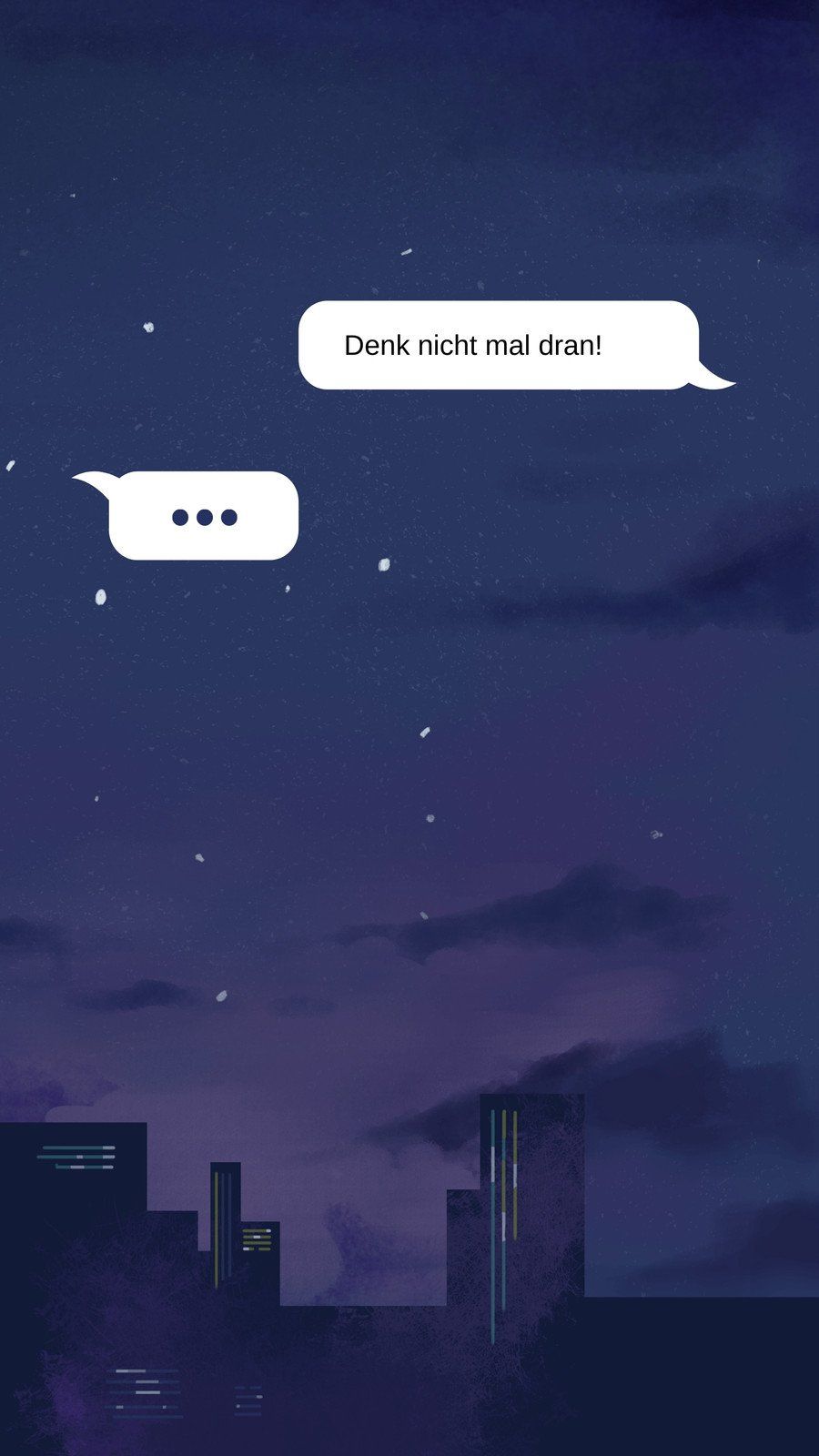 Chatnachrichten, Sprechblasen, Nachthimmel, Skyline, Lila, HD, Handy-Hintergrund
