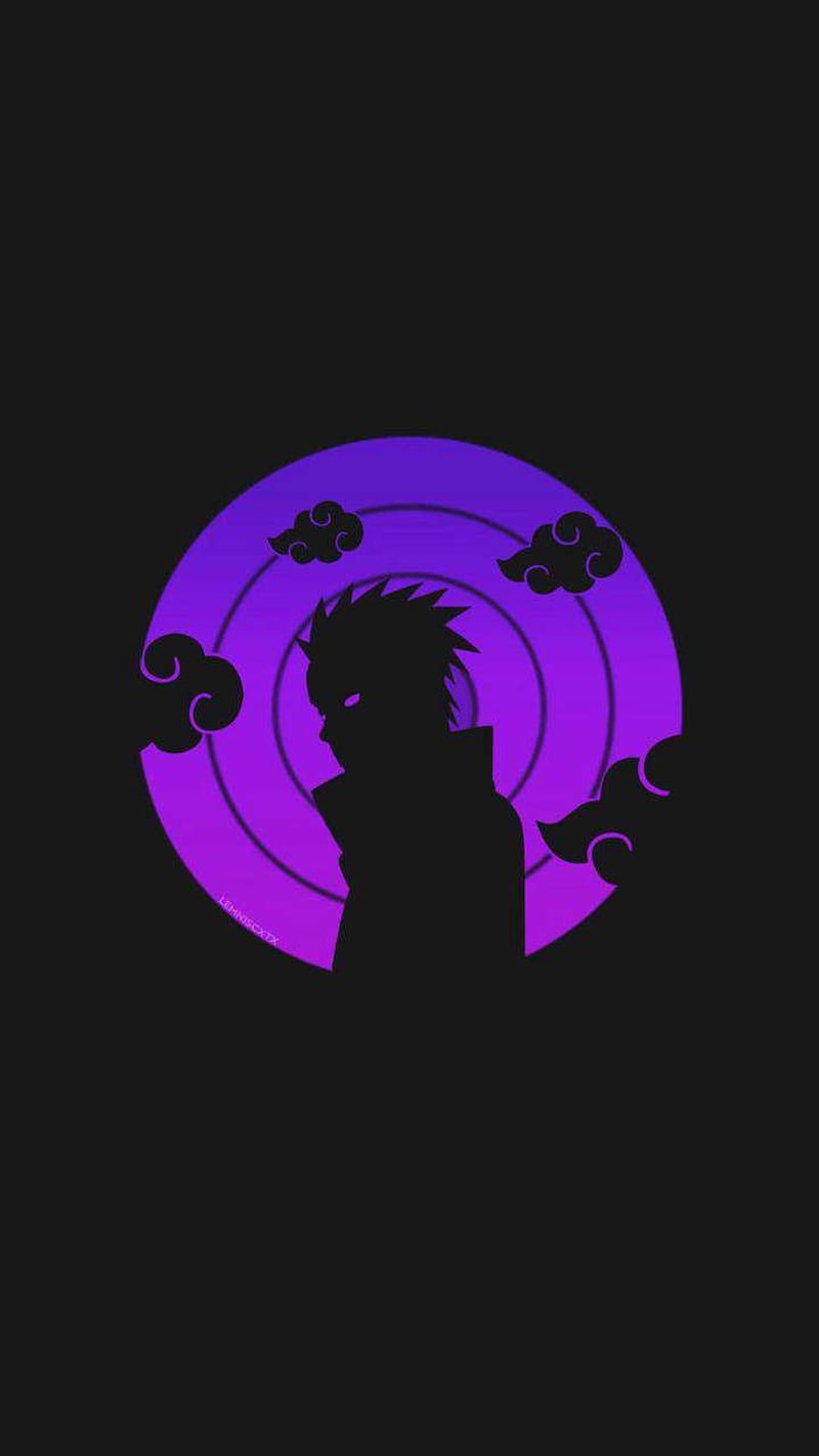 Rinnegan, Pain, Silhouette, Lila, Naruto, Hintergrundbild für iPhone und Android