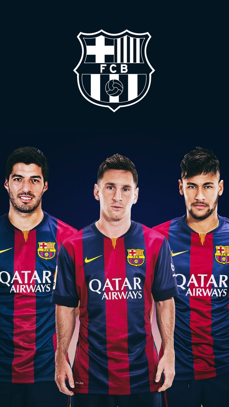 Luis Suárez, Lionel Messi, Neymar, FC Barcelona, Vereinswappen, Trio, HD, Handy-Hintergrundbild