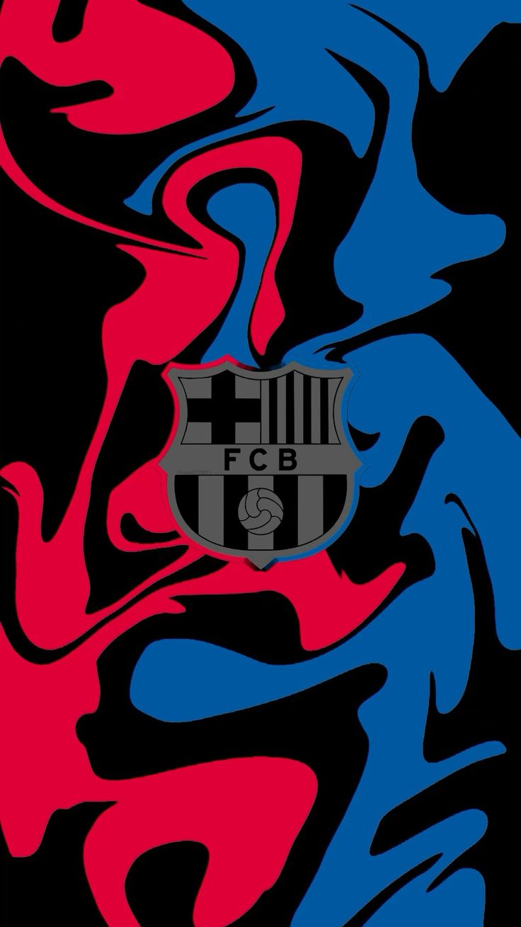 FC Barcelona, Vereinswappen, Abstrakt, Blau-Rot, Muster, Hintergrundbild fürs Handy