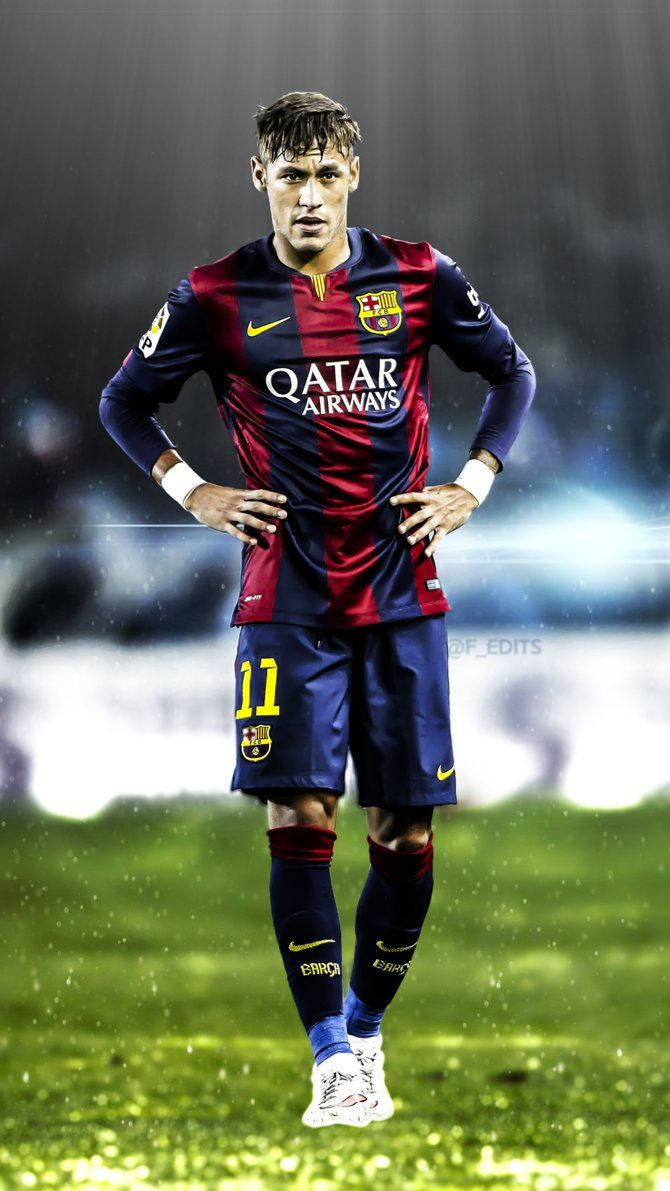 Neymar, FC Barcelona, Fußballspieler, Rasen, Stadion, Hintergrundbild für iPhone und Android