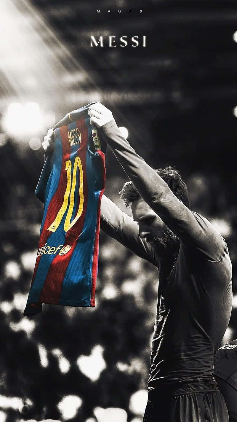 Lionel Messi, FC Barcelona, Rückennummer 10, Schwarz-Weiß, Rückansicht, HD, iPhone-Hintergrundbild