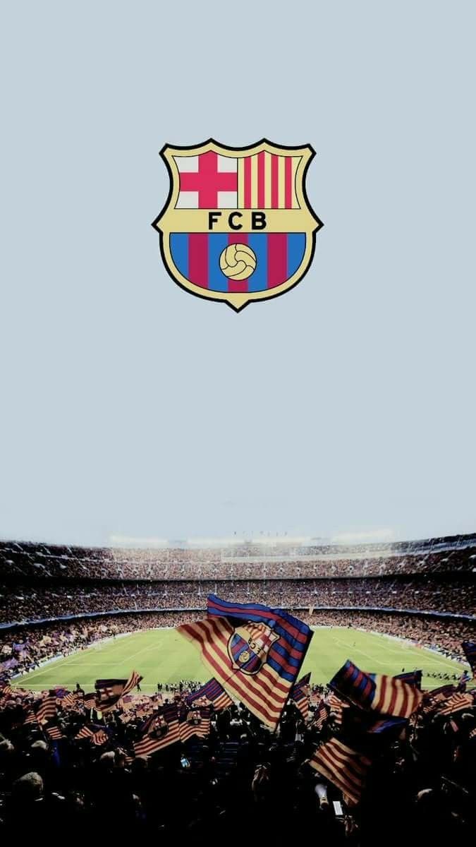 FC Barcelona, Vereinswappen, Camp Nou, Fans, Minimalistisch, Hintergrundbild fürs Handy