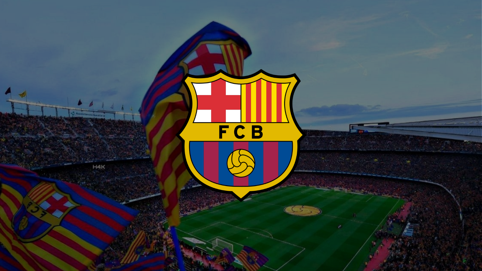 FC Barcelona, Vereinswappen, Camp Nou, Fahnen, Stadion, HD, Desktop-Hintergrund für Windows