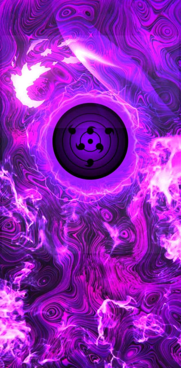 Rinnegan, Lila Flammen, Abstrakt, Naruto, Hintergrundbild für iPhone und Android