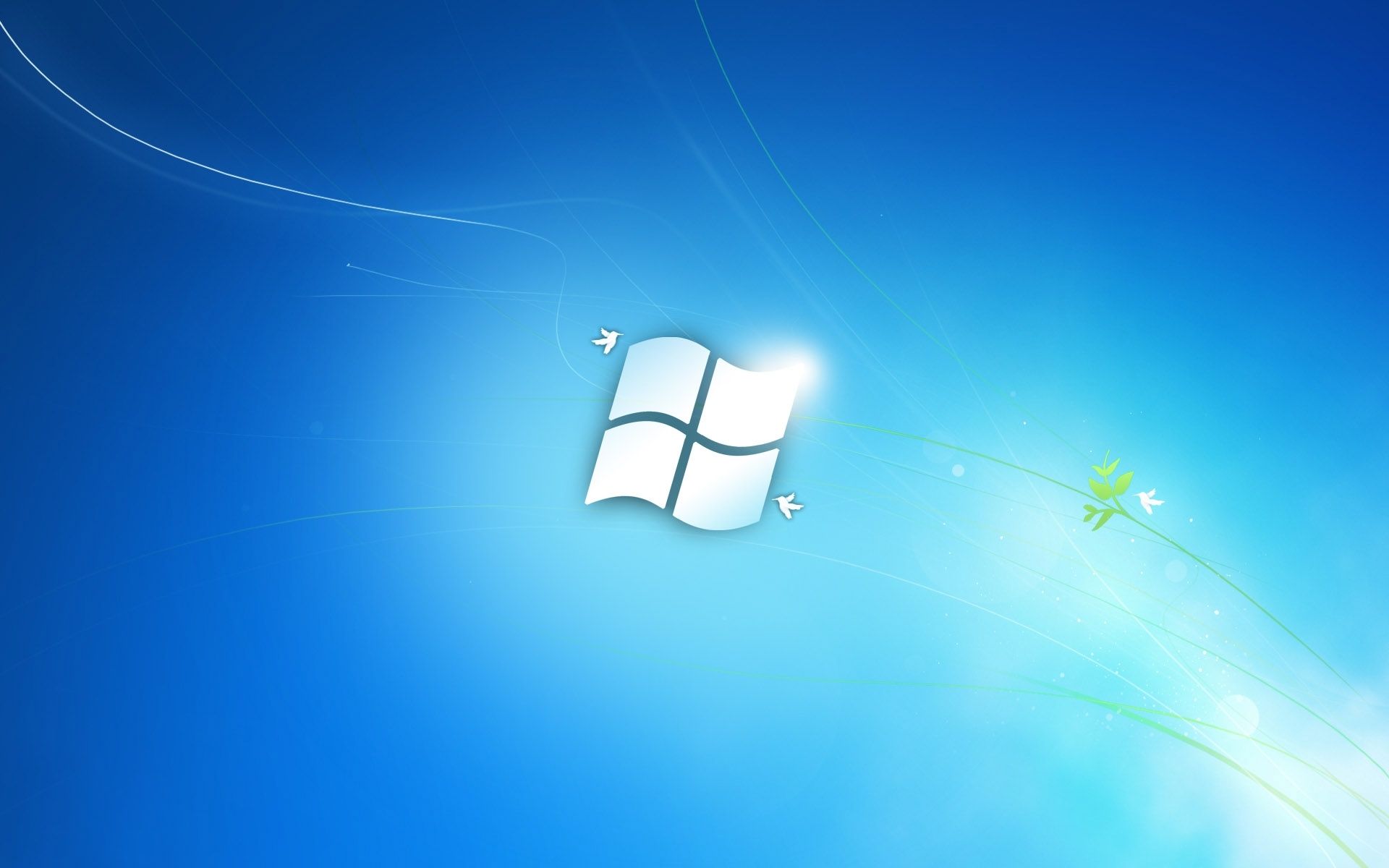 Windows 7, Windows-Logo, Hellblau, Lichtstreifen, 16:10, Full-HD-Hintergrundbild für den Desktop