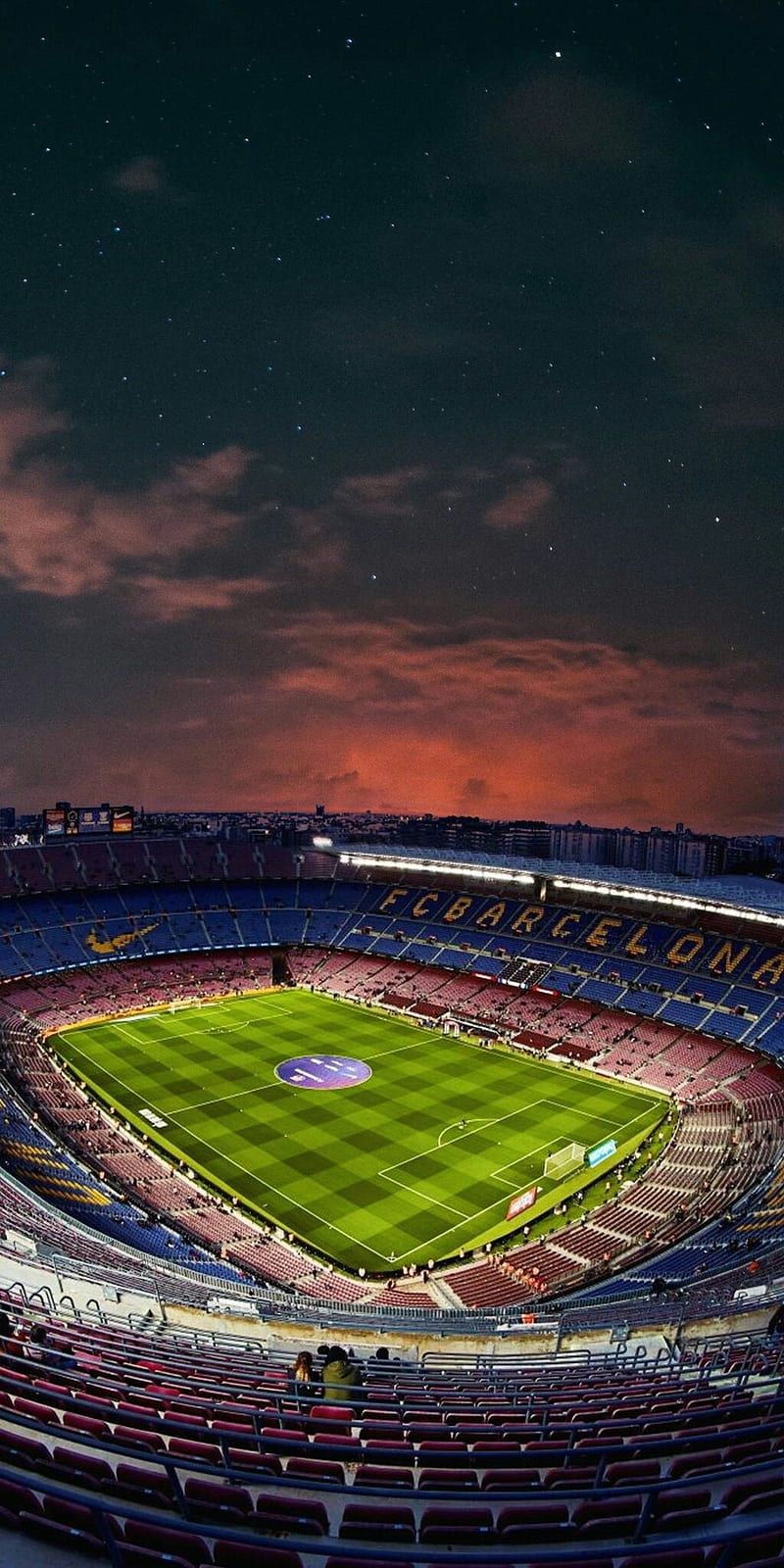 Camp Nou, FC Barcelona, Stadion, Abendhimmel, Luftaufnahme, HD, Handy-Hintergrund
