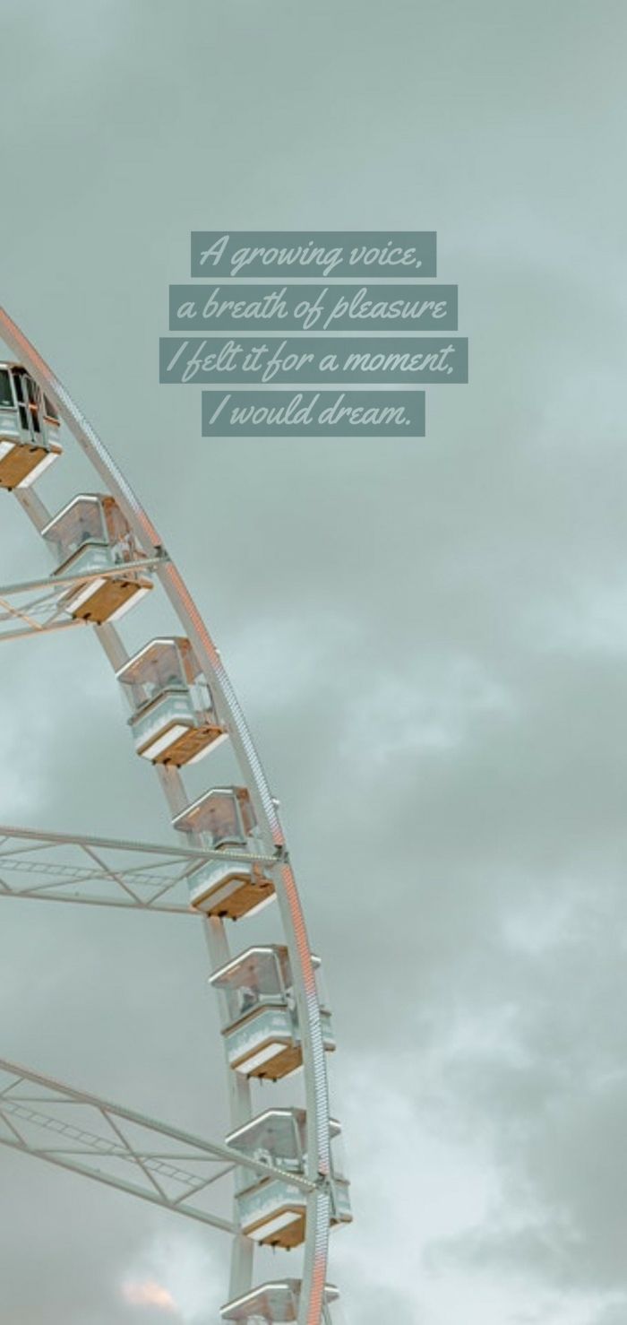 Riesenrad, Spruch, Himmel, Minimalismus, Mint, Hochformat, Hintergrundbild fürs Smartphone