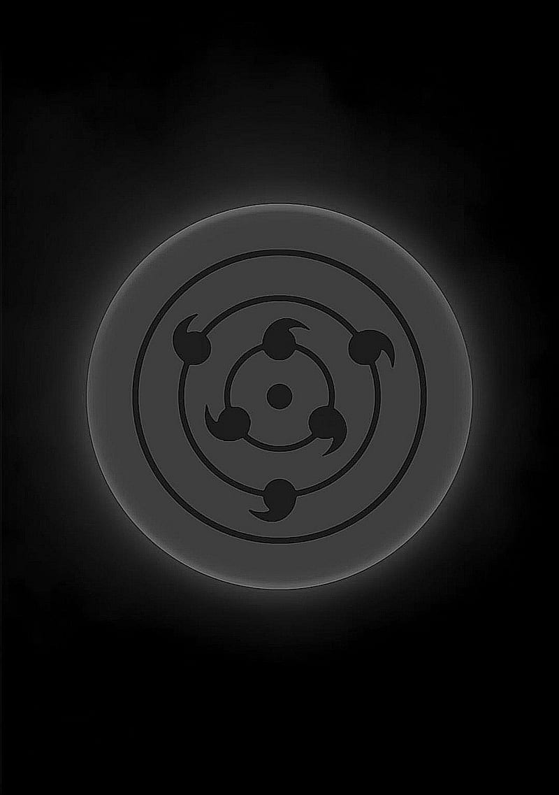 Rinne-Sharingan, Grau, Minimalismus, Dunkel, HD, iPad-Hintergrundbild