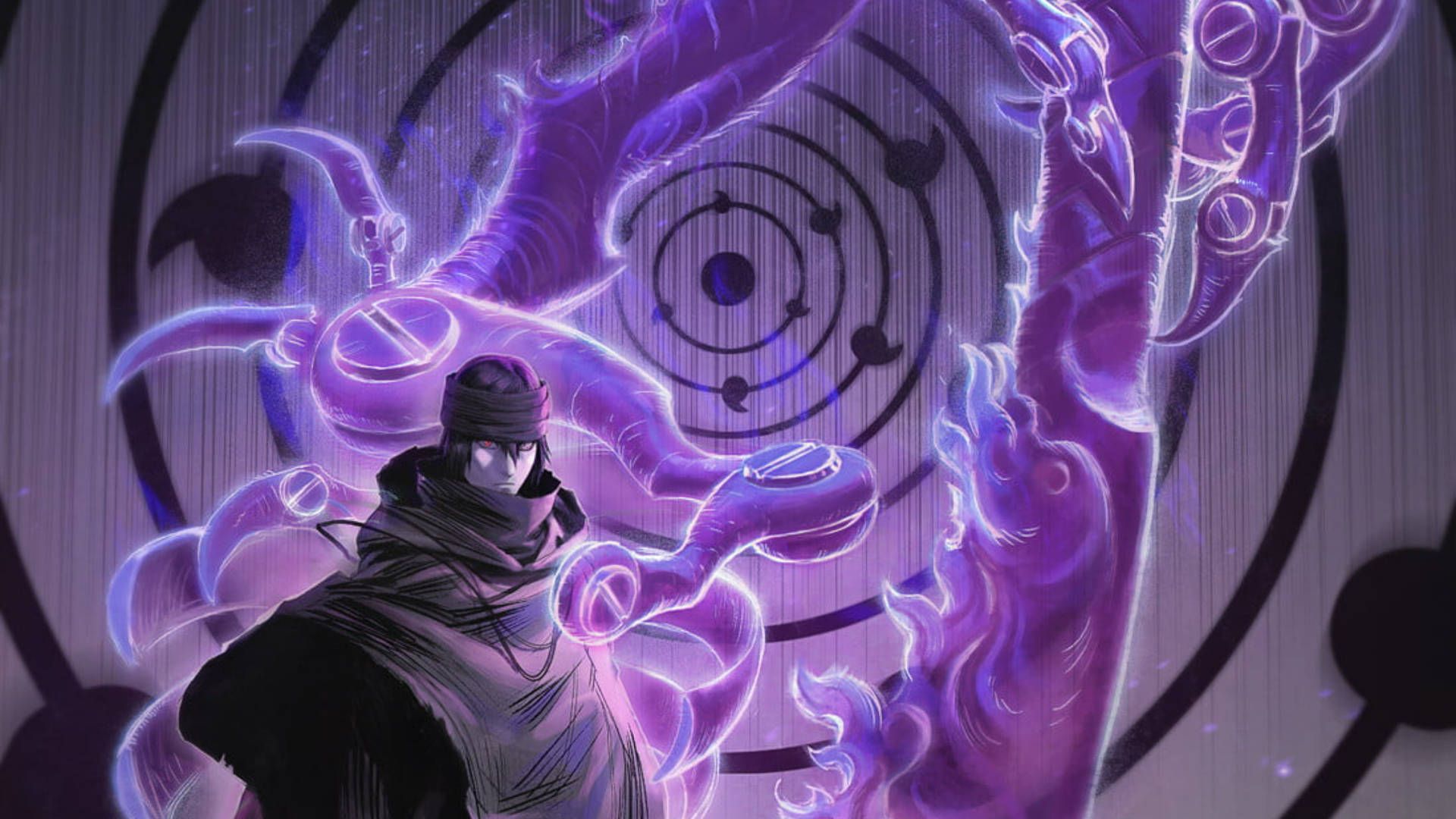 Sasuke Uchiha, Susanoo, Rinnegan, Lila, Naruto, 1920x1080, Full-HD-Hintergrundbild für PC