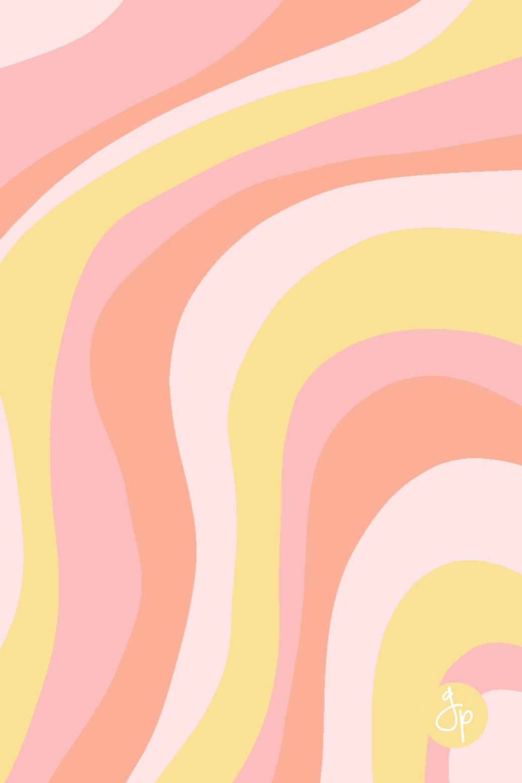 Wellen, Retro, Groovy, Rosa Gelb, Abstrakt, HD, Hintergrundbild fürs Tablet