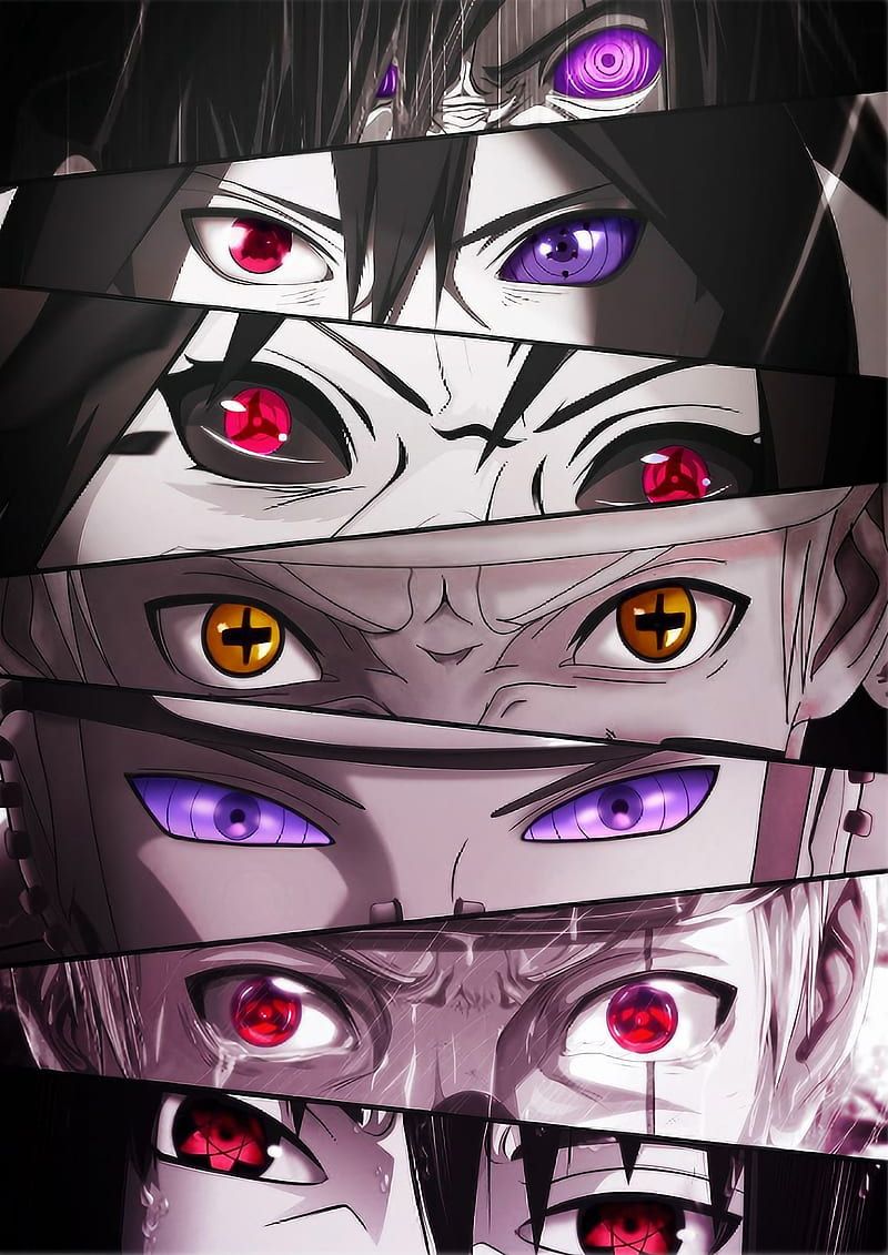 Augen, Sharingan, Rinnegan, Byakugan, Naruto, Hintergrundbild für iPad und Tablet