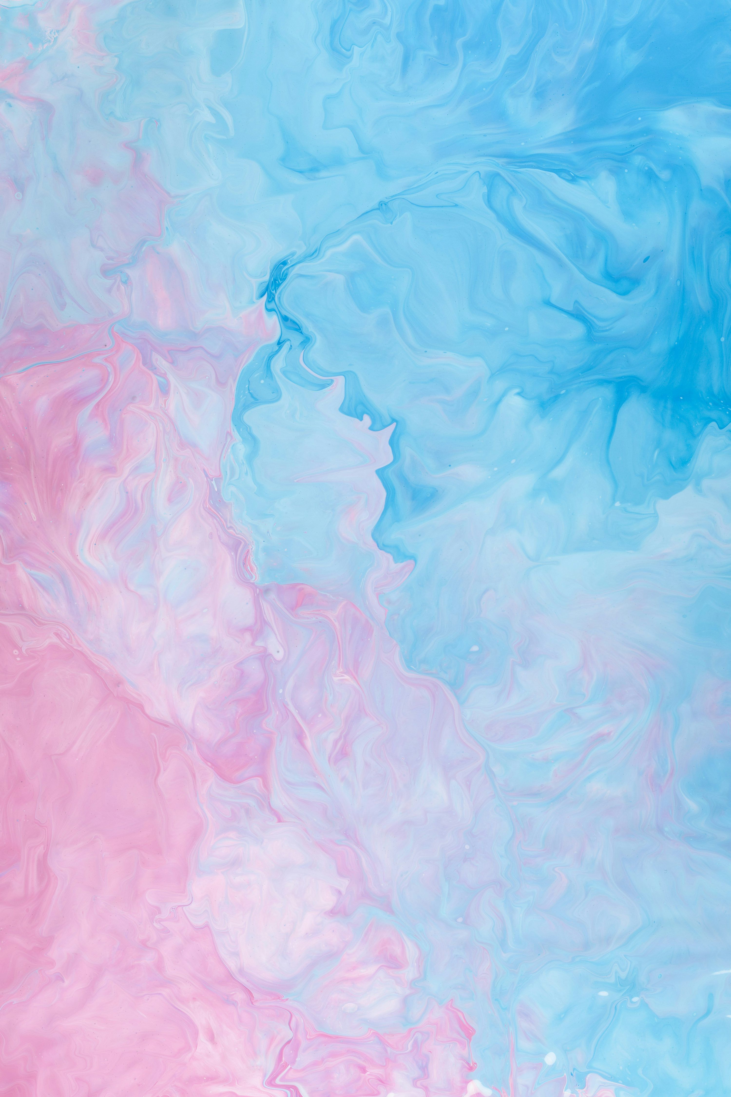 Aquarell, Farbverlauf, Blau Rosa, Textur, QHD+, Hintergrundbild fürs Handy