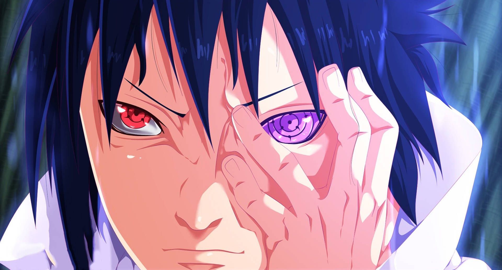 Sasuke Uchiha, Sharingan, Rinnegan, Naruto, Nahaufnahme, Full HD, PC-Hintergrundbild