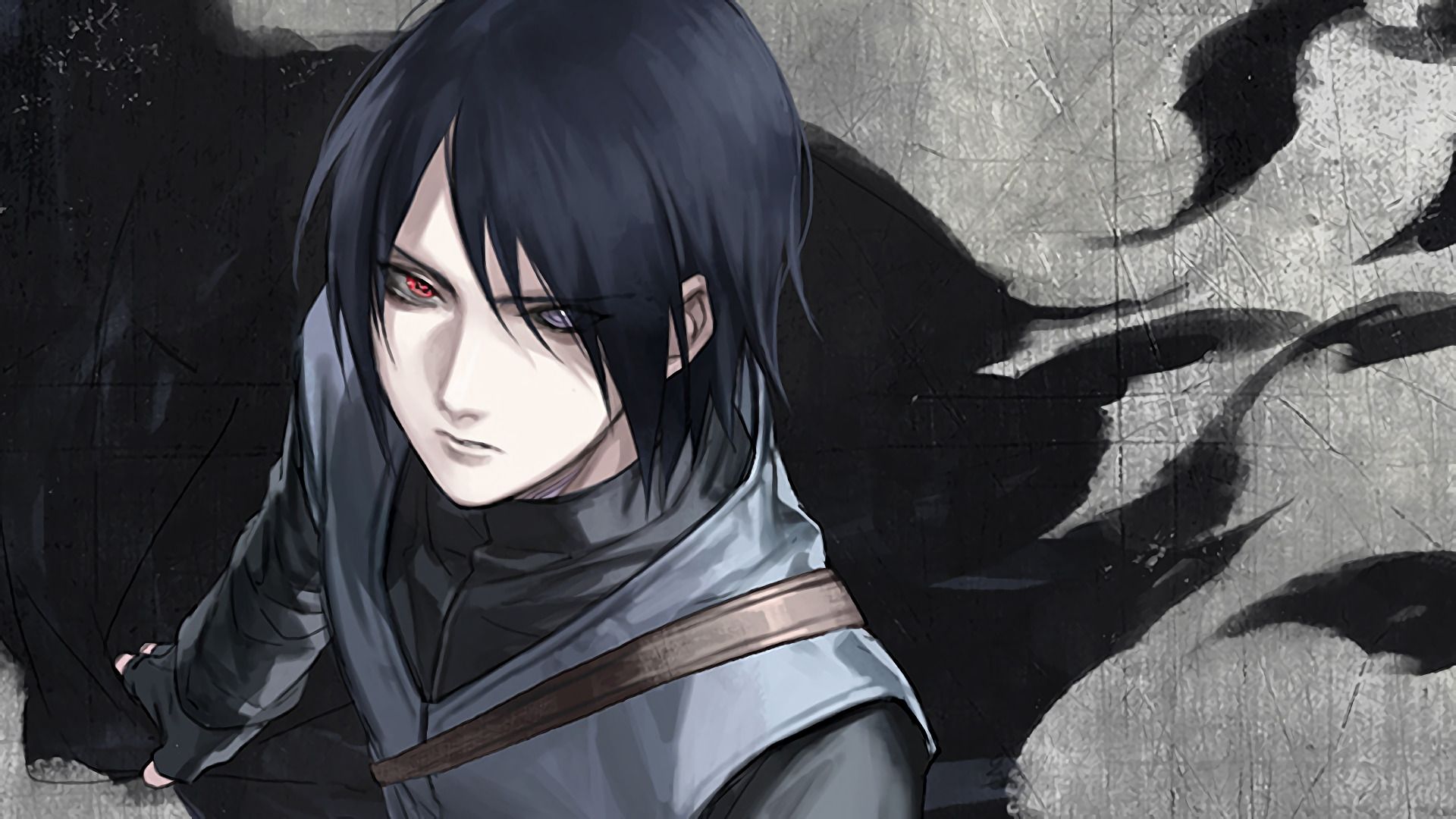 Sasuke Uchiha, Boruto, Umhang, Grau, Anime, 16:9, Full-HD-Hintergrundbild für den Desktop