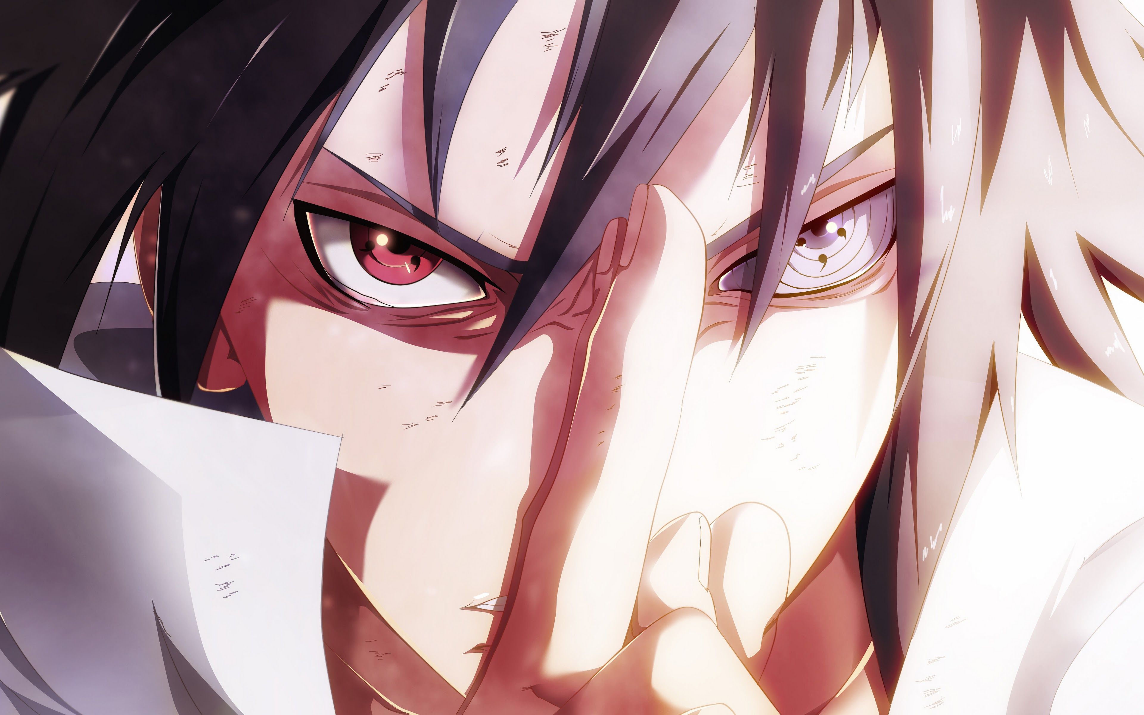 Sasuke Uchiha, Sharingan, Rinnegan, Nahaufnahme, 4K, Desktop-Hintergrund für Windows