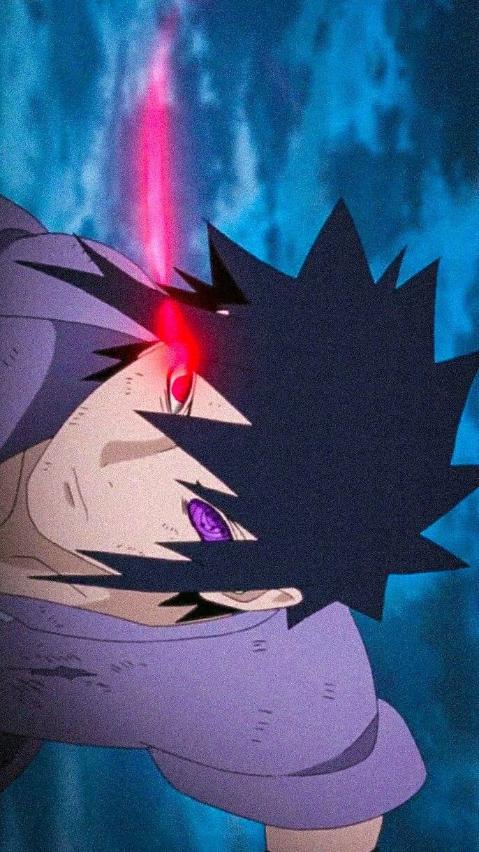Sasuke Uchiha, Rinnegan, Blau, Rot, Naruto, Hintergrundbild für iPhone und Android