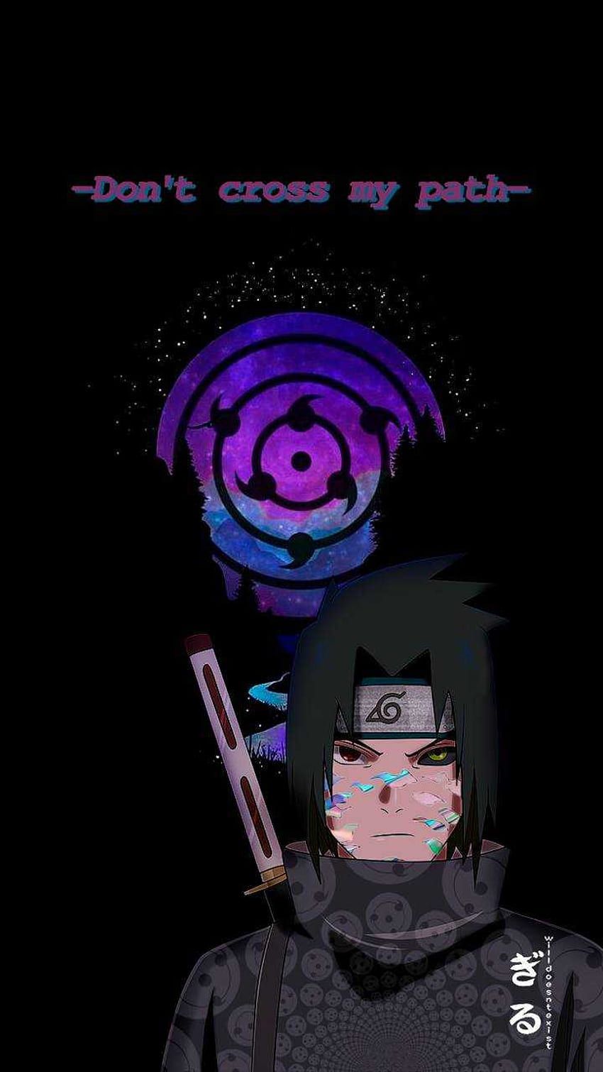 Sasuke Uchiha, Rinnegan, Spruch, Chibi, Schwarz, HD, Hintergrundbild fürs Handy