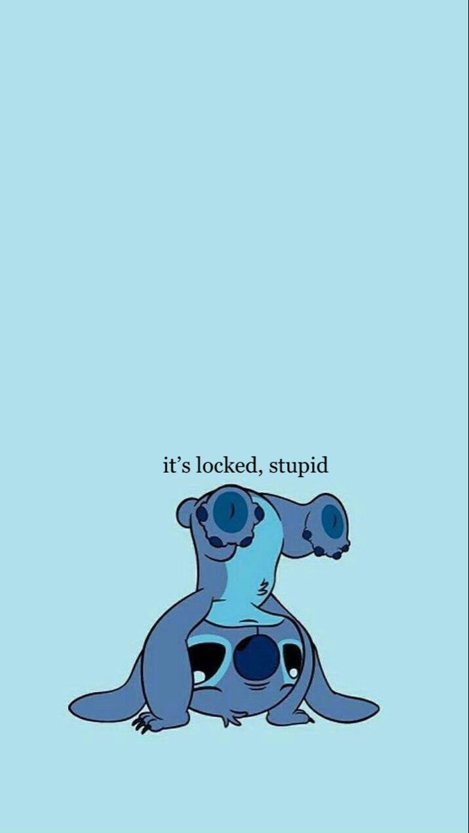 Stitch, Lilo & Stitch, It's locked, stupid, Hellblau, Sperrbildschirm, Hintergrundbild fürs Handy