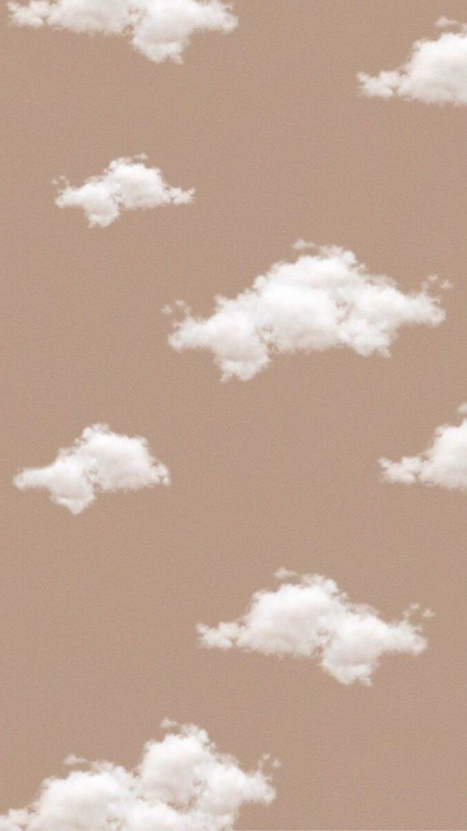 Wolken, Muster, Beige, Minimalistisch, Niedlich, Hintergrundbild für iPhone und Android