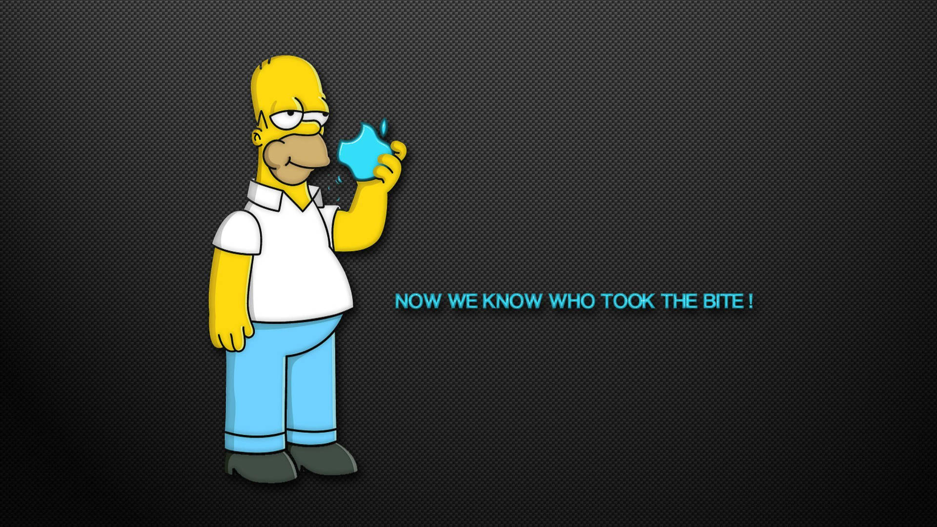 Homer Simpson, Die Simpsons, Apple-Logo, Humor, Dunkelgrau, 1920x1080, Desktop-Hintergrund